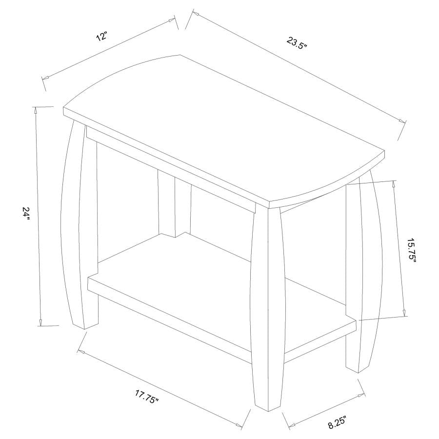 Raphael 1-shelf Chairside Table Cappuccino