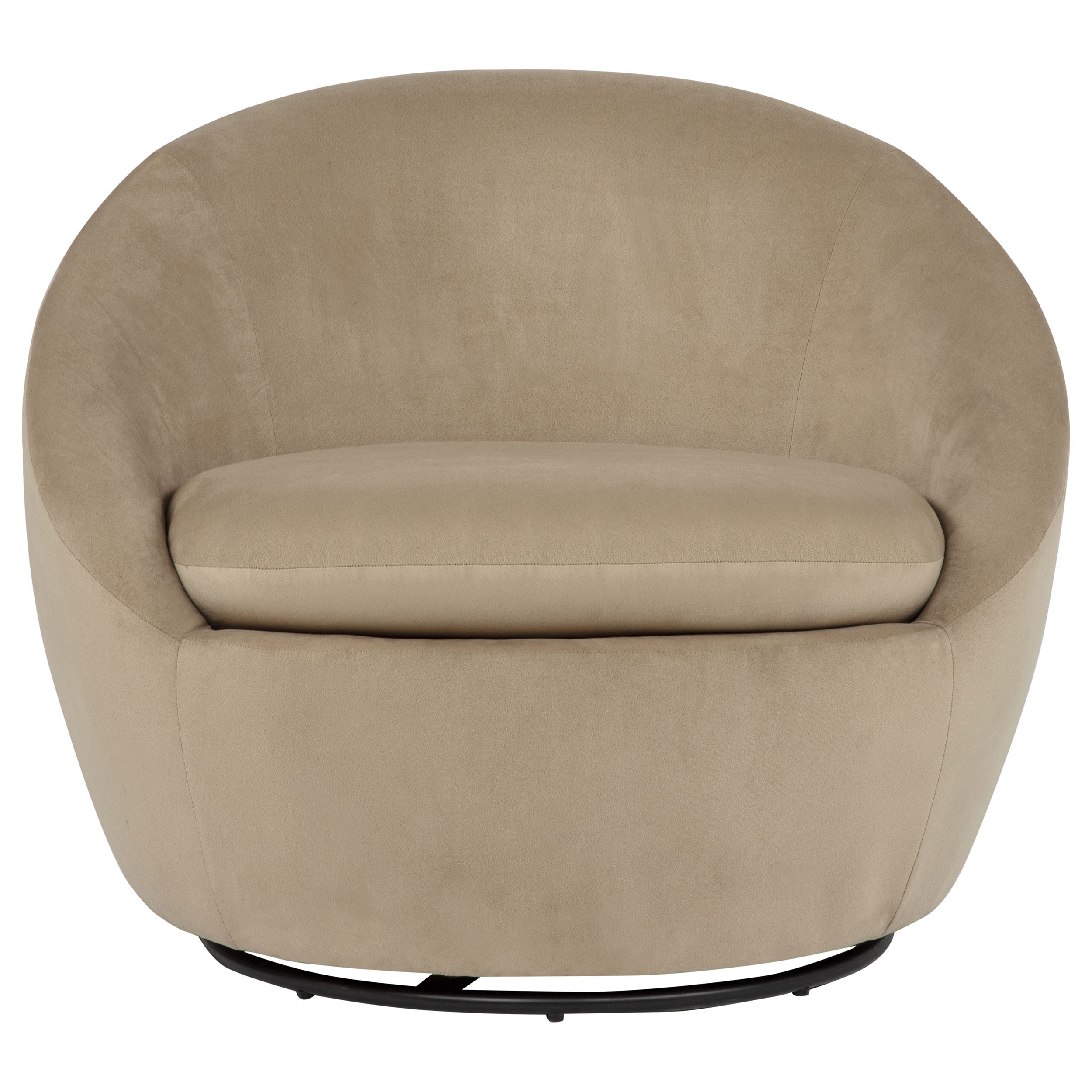 Myernick Velvet Upholstered Swivel Accent Chair Camel