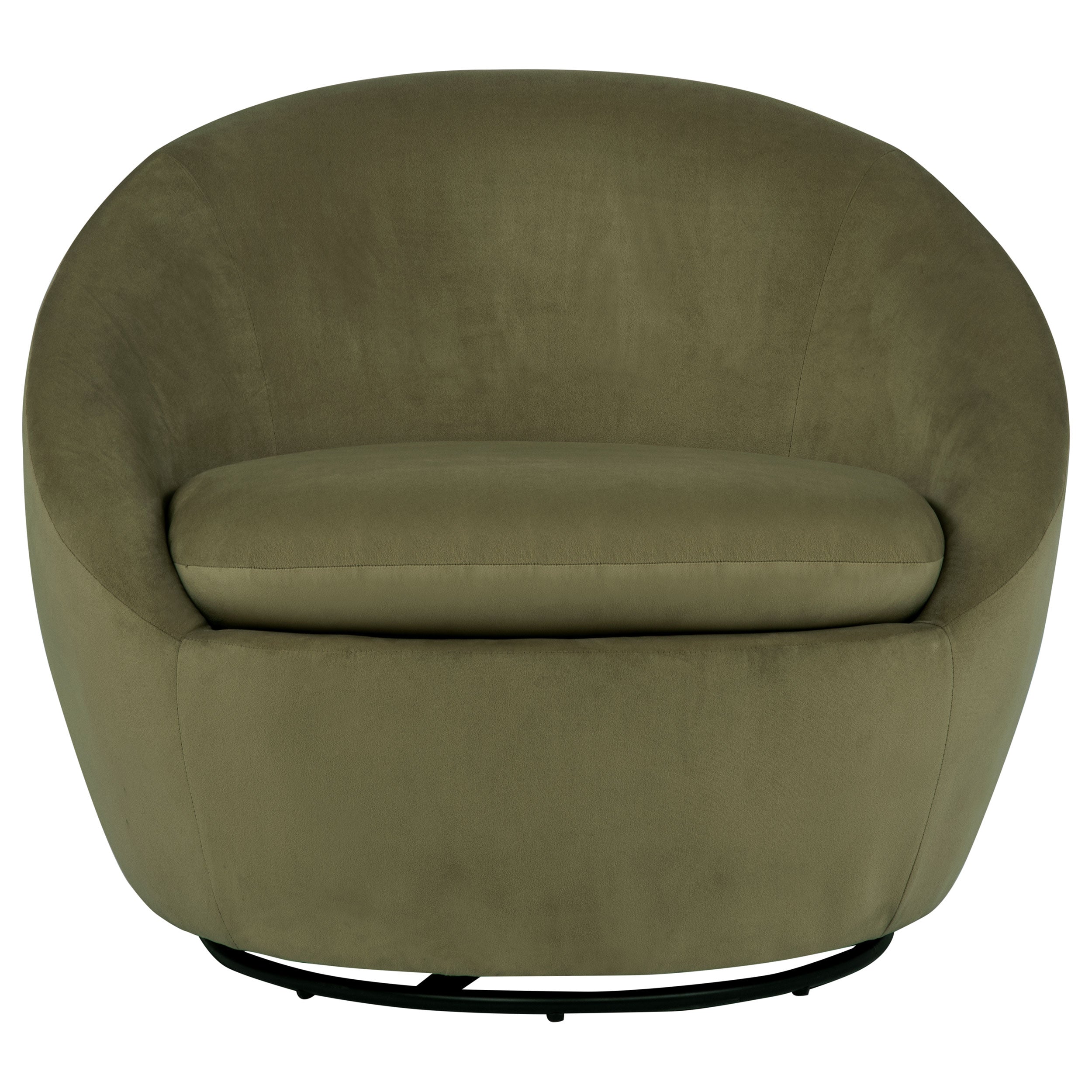 Myernick Velvet Upholstered Swivel Accent Chair Olive