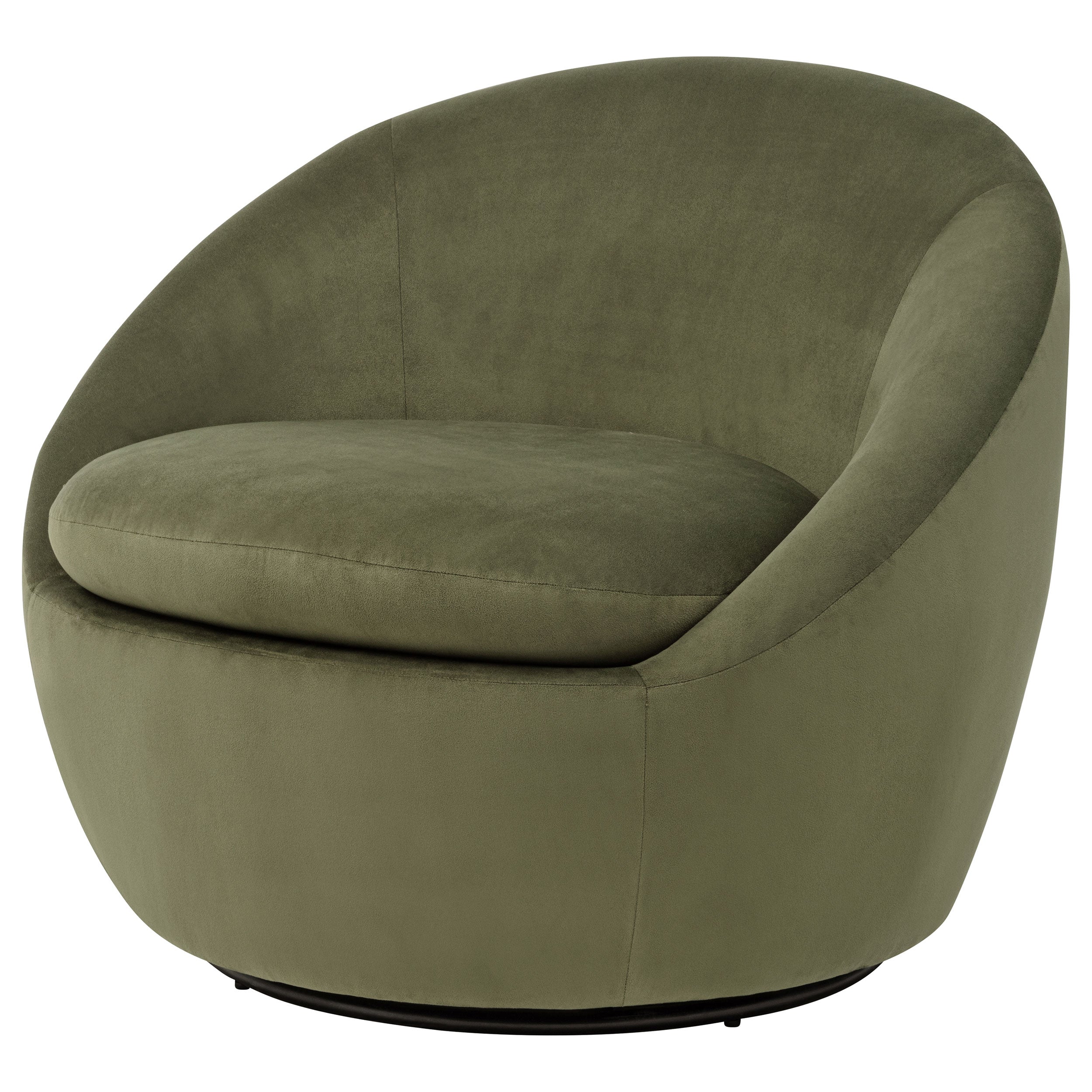 Myernick Velvet Upholstered Swivel Accent Chair Olive