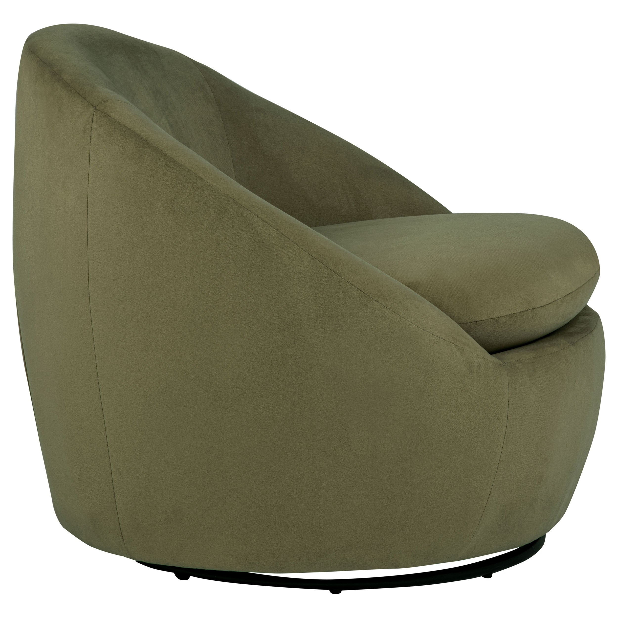Myernick Velvet Upholstered Swivel Accent Chair Olive