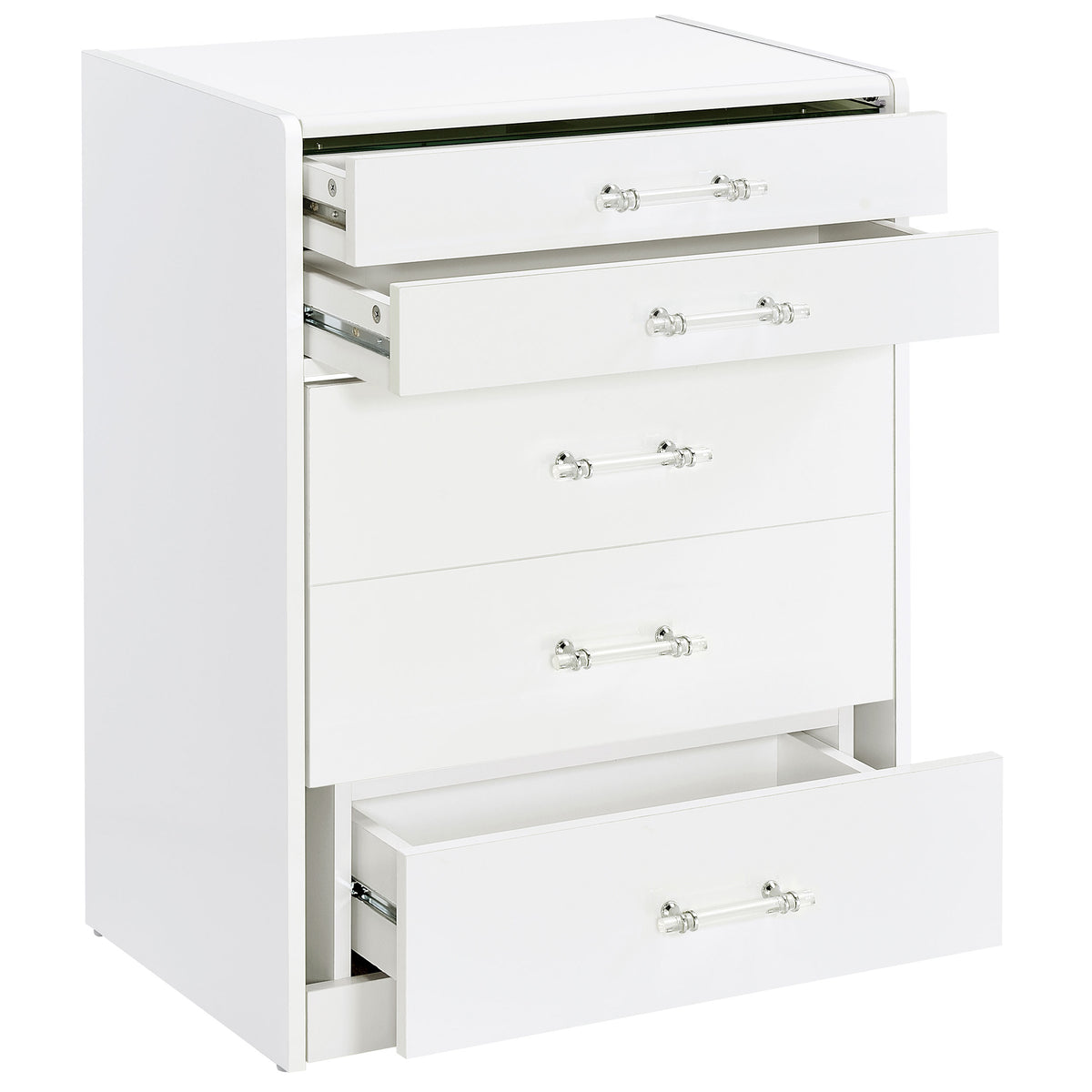Danbury 3-drawer Makeup Vanity and Stool Set White High Gloss