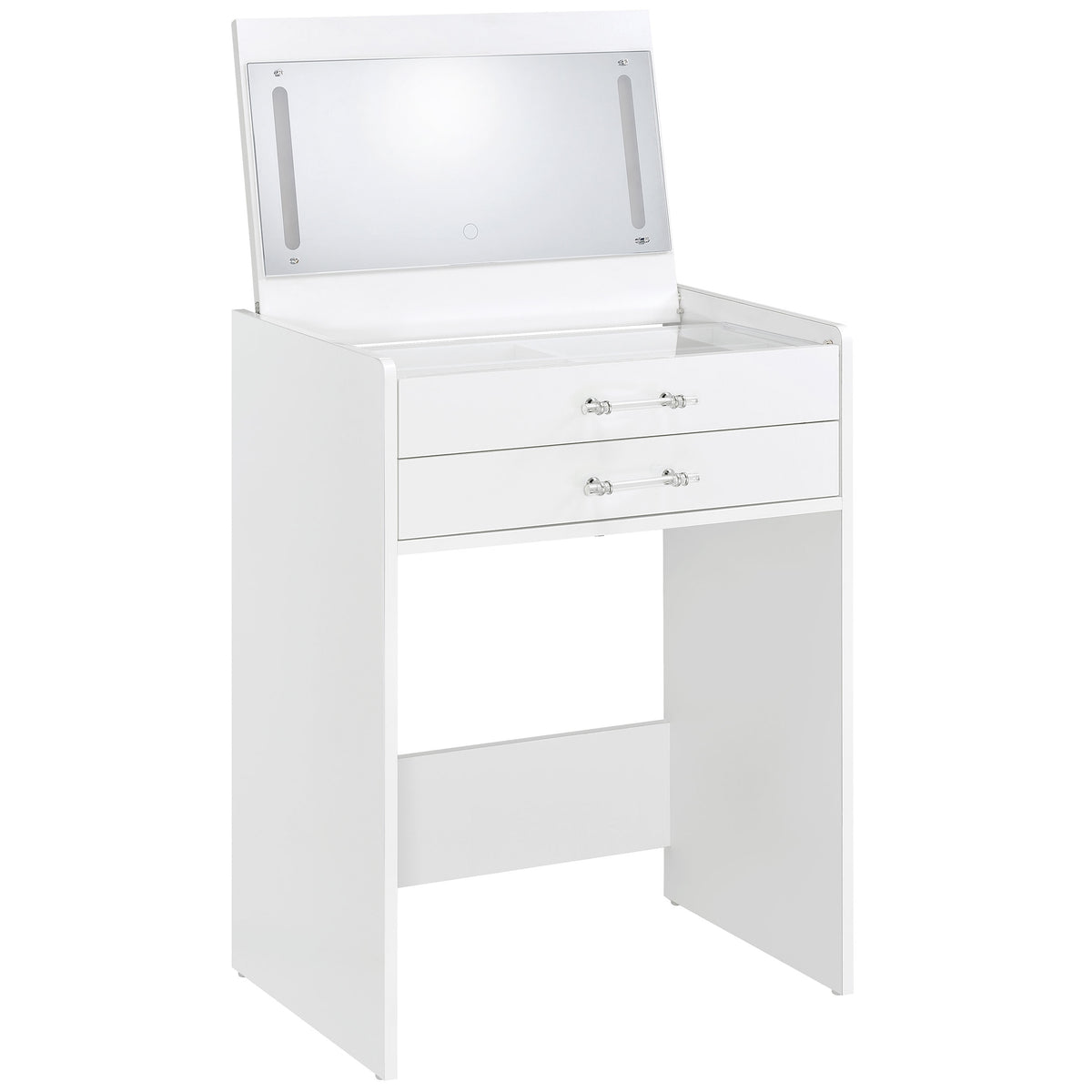 Danbury 3-drawer Makeup Vanity and Stool Set White High Gloss