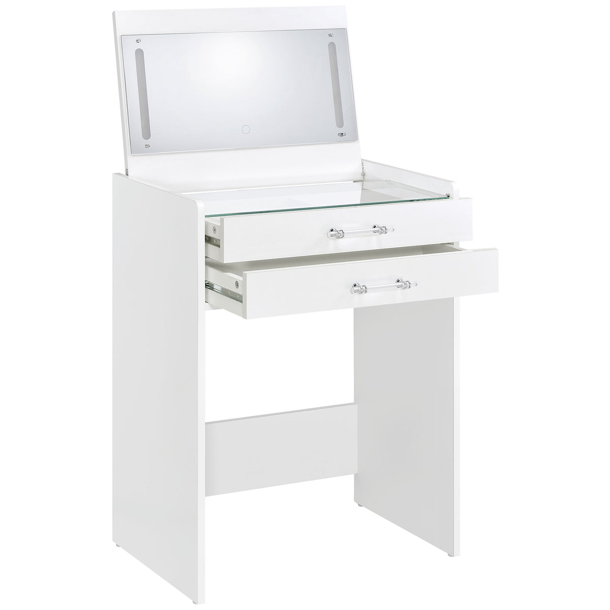 Danbury 3-drawer Makeup Vanity and Stool Set White High Gloss