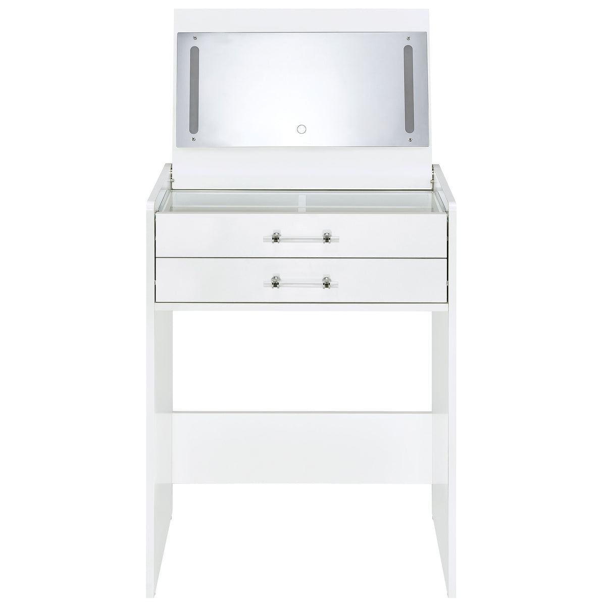 Danbury 3-drawer Makeup Vanity and Stool Set White High Gloss