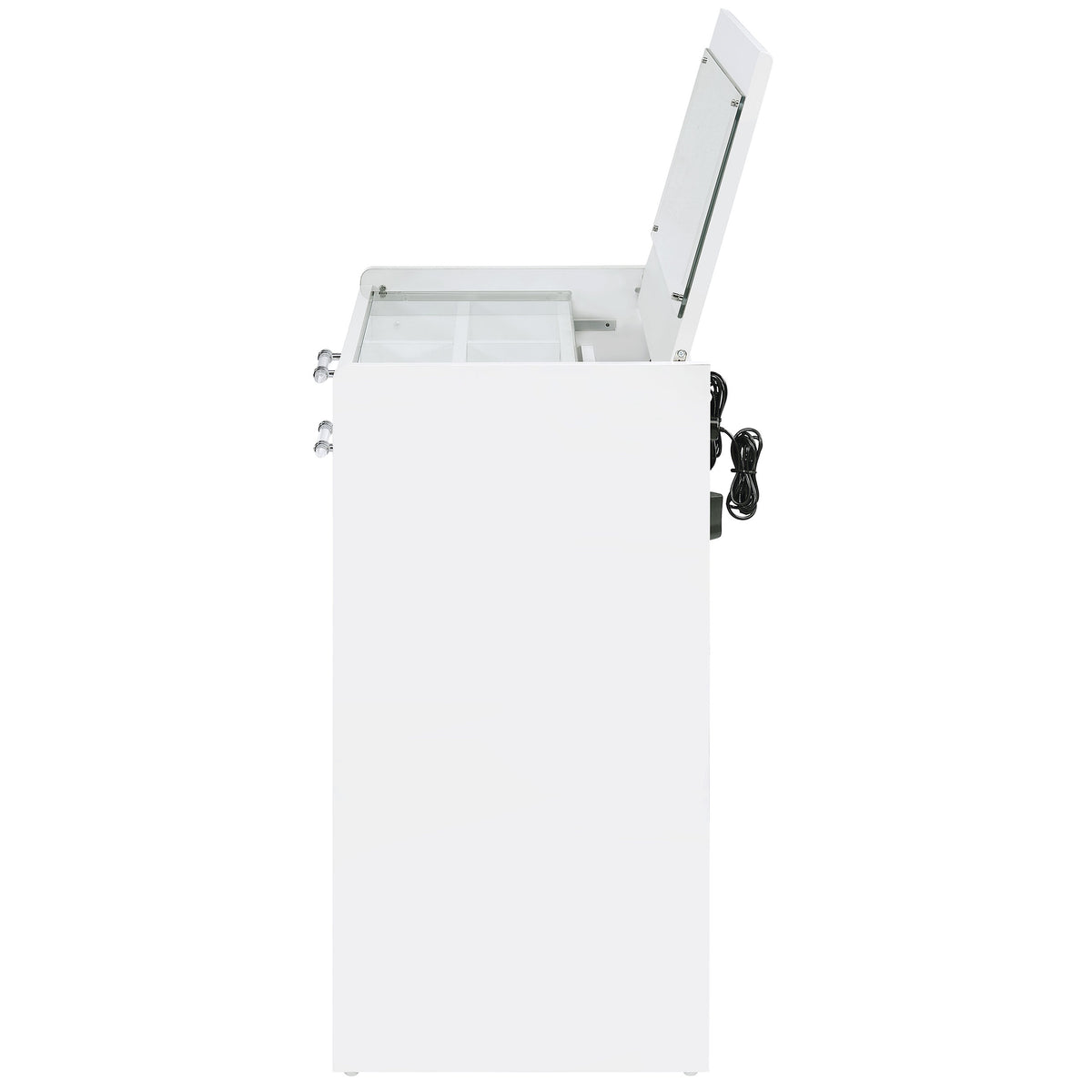 Danbury 3-drawer Makeup Vanity and Stool Set White High Gloss