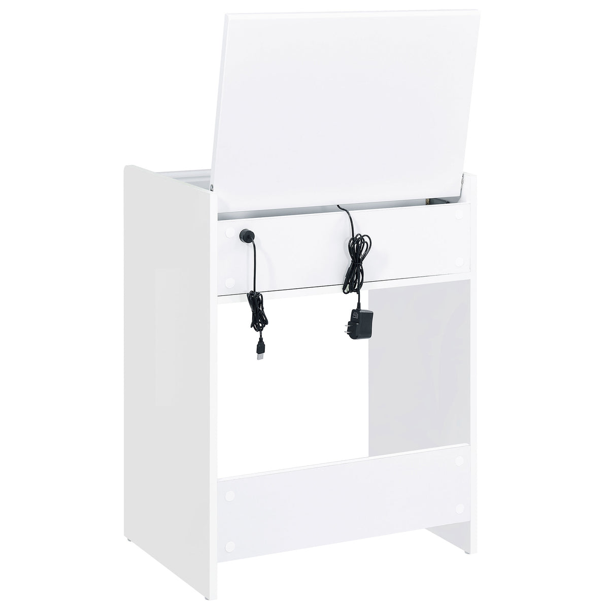 Danbury 3-drawer Makeup Vanity and Stool Set White High Gloss
