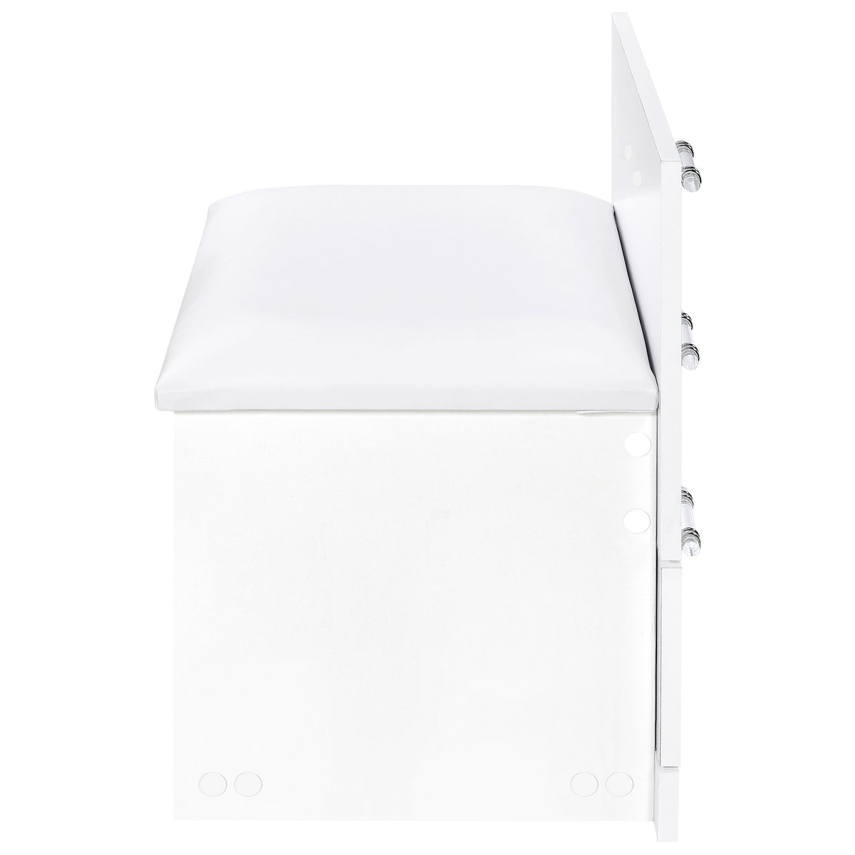 Danbury 3-drawer Makeup Vanity and Stool Set White High Gloss
