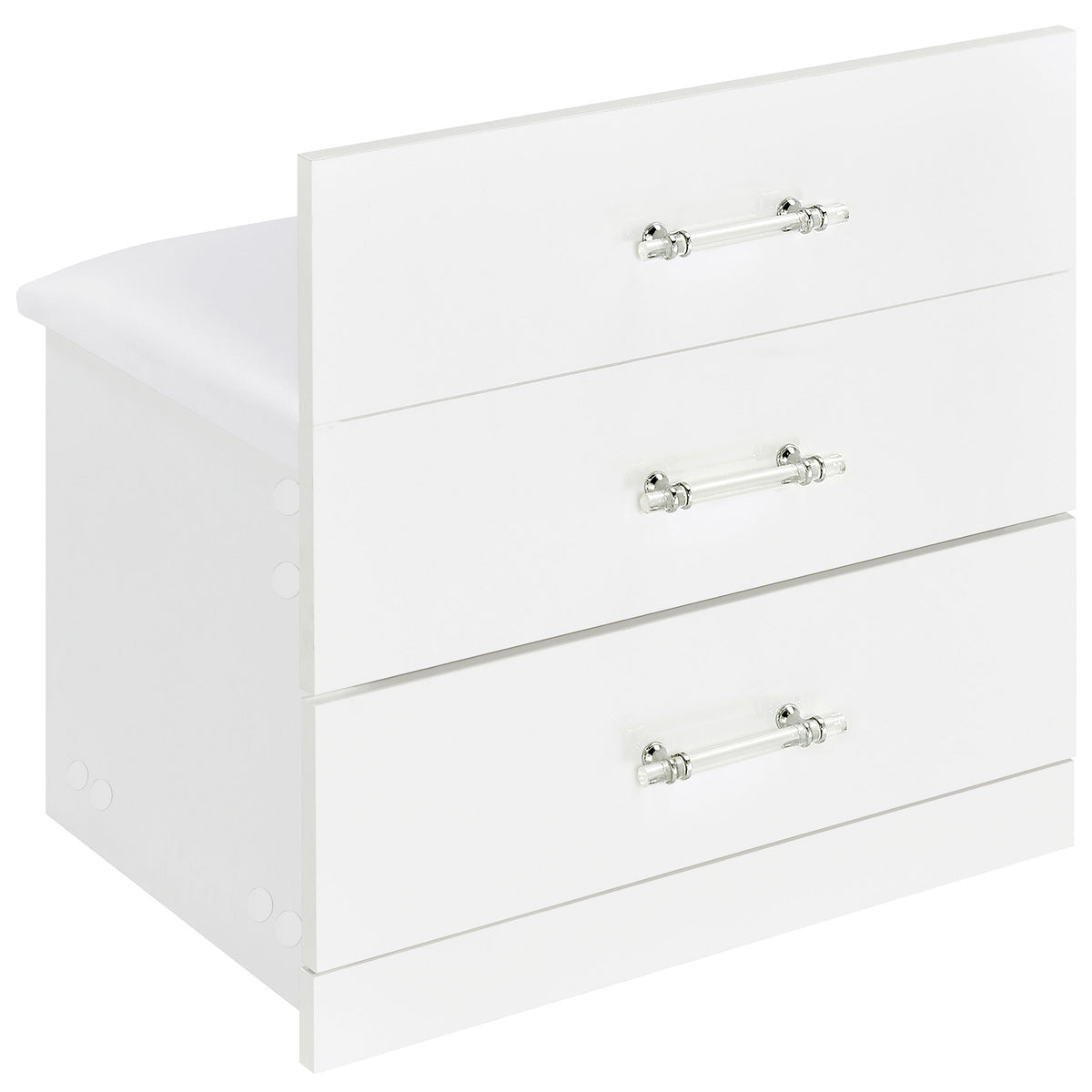 Danbury 3-drawer Makeup Vanity and Stool Set White High Gloss