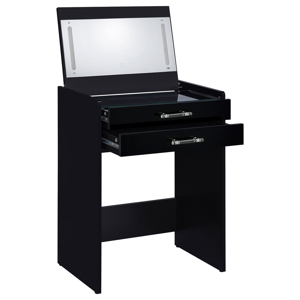Danbury 3-drawer Makeup Vanity and Stool Set Black High Gloss