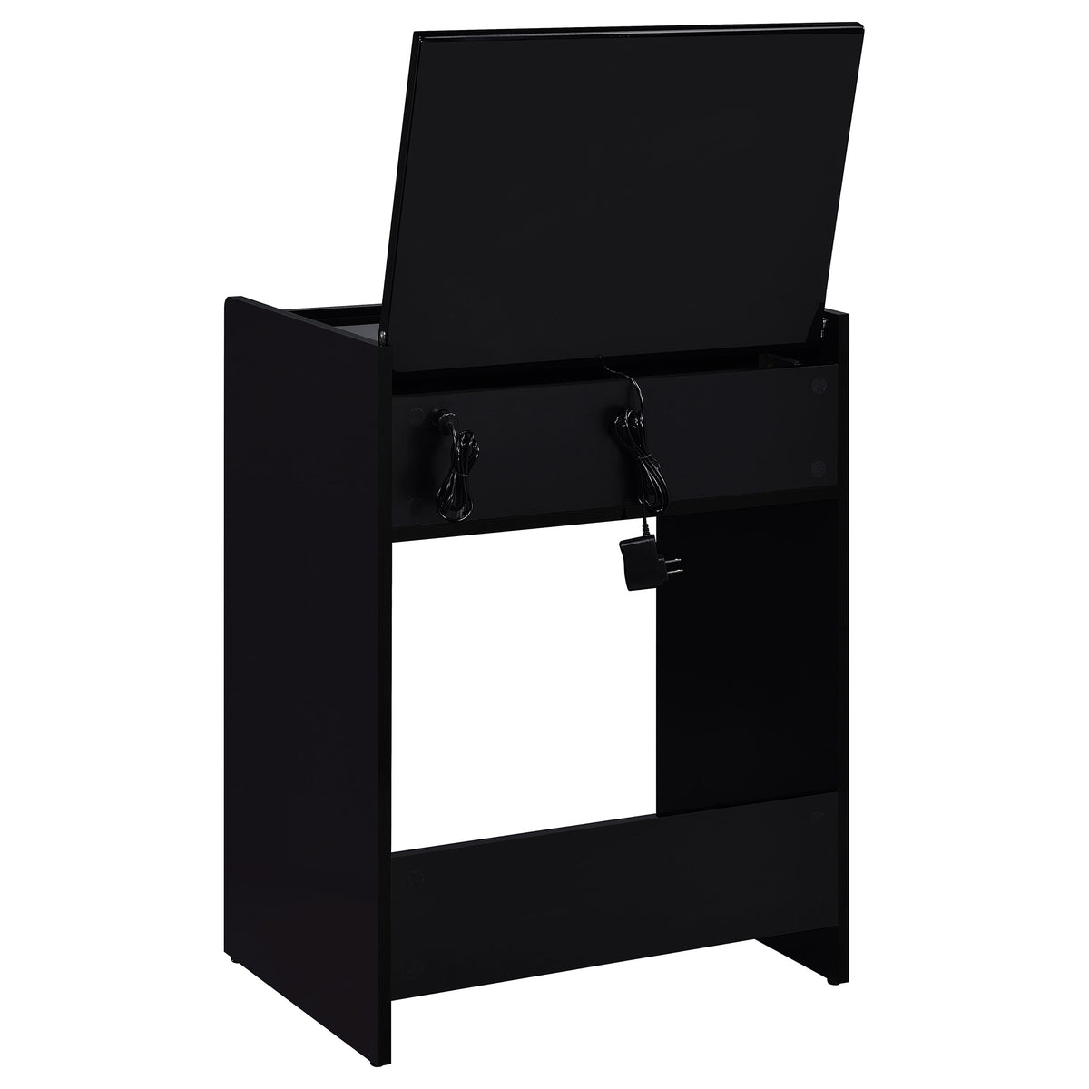 Danbury 3-drawer Makeup Vanity and Stool Set Black High Gloss