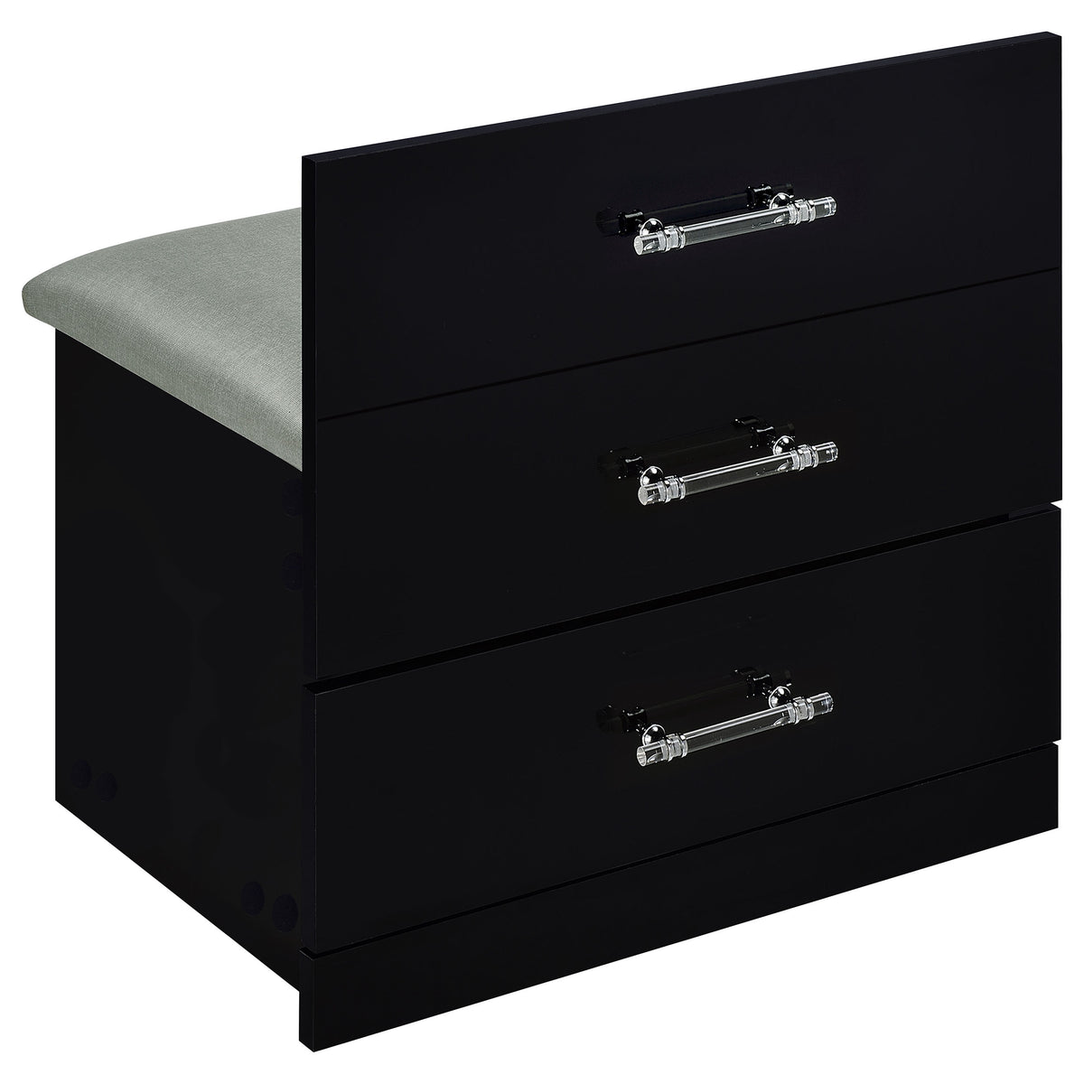 Danbury 3-drawer Makeup Vanity and Stool Set Black High Gloss