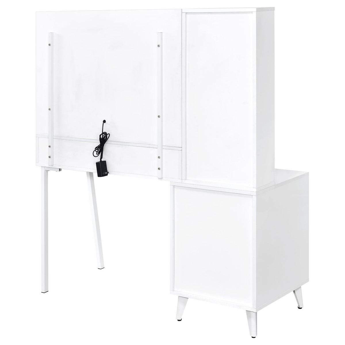Souza 5-Drawer Makeup Vanity Table with LED Mirror White High Gloss