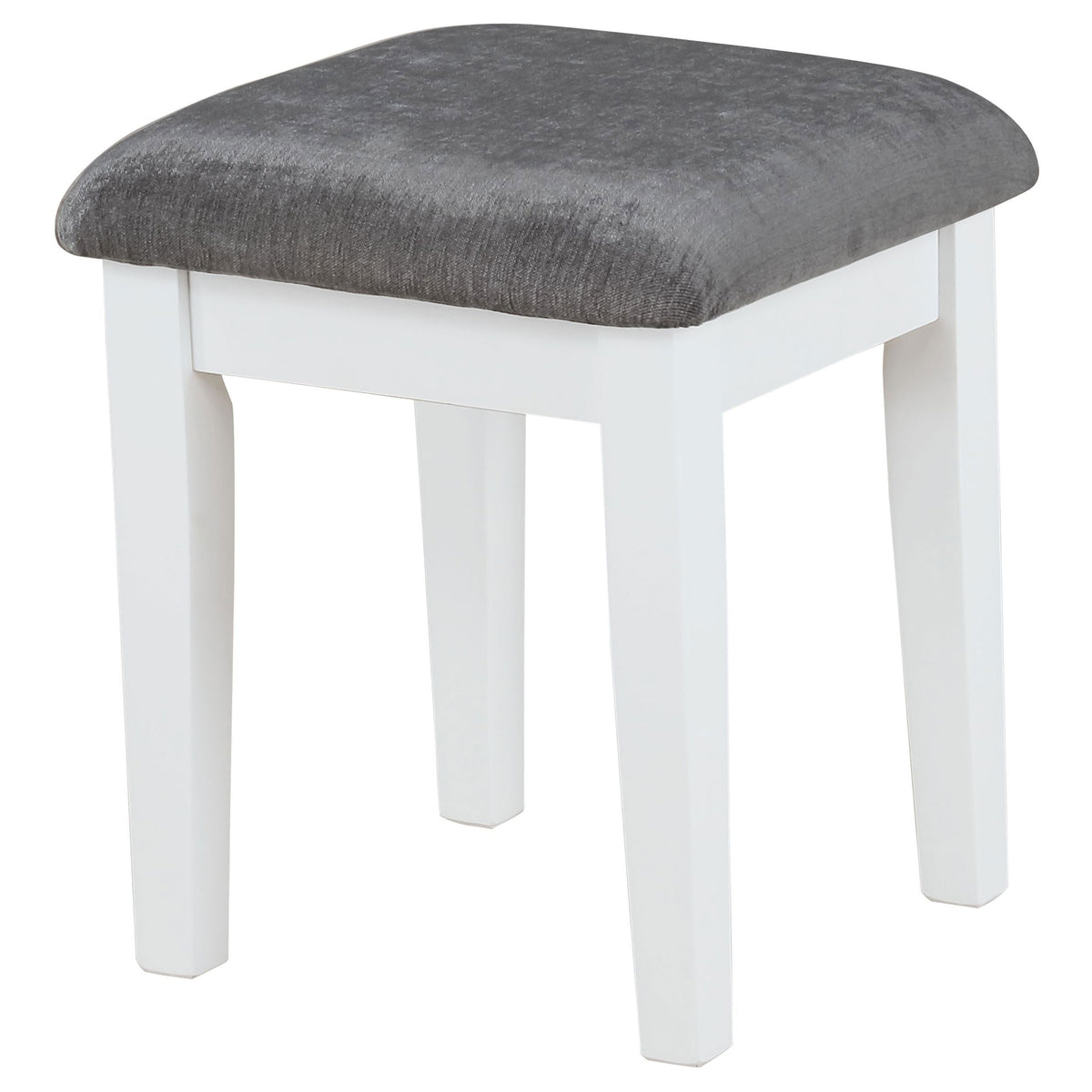 Elijah Vanity Set with Lighting and Stool White and Dark Grey