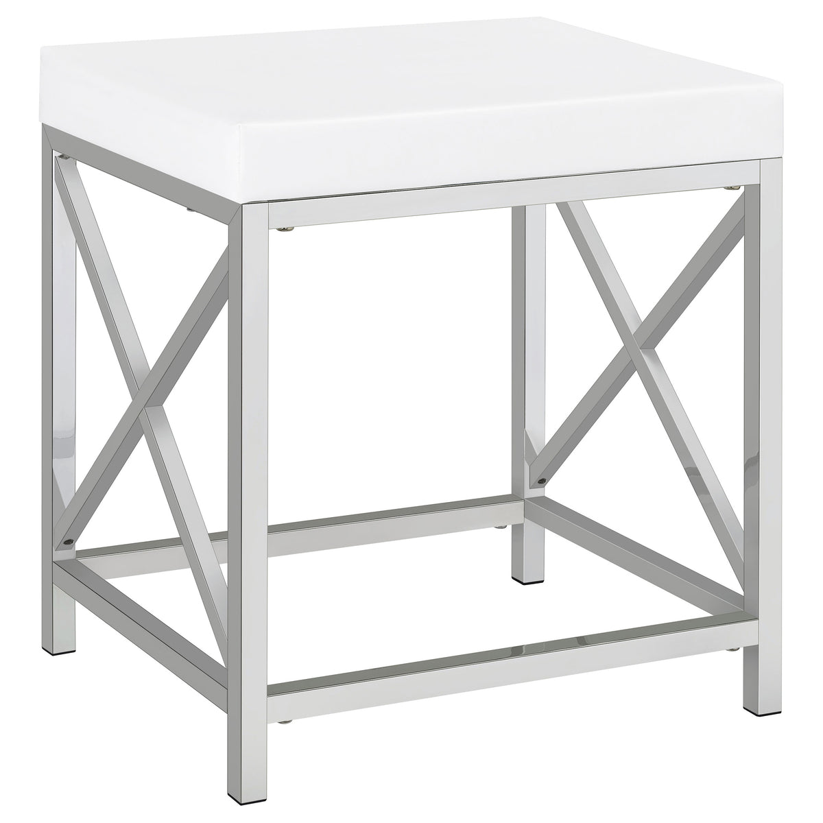 Eliza Vanity Set with Lighting and Stool White and Chrome