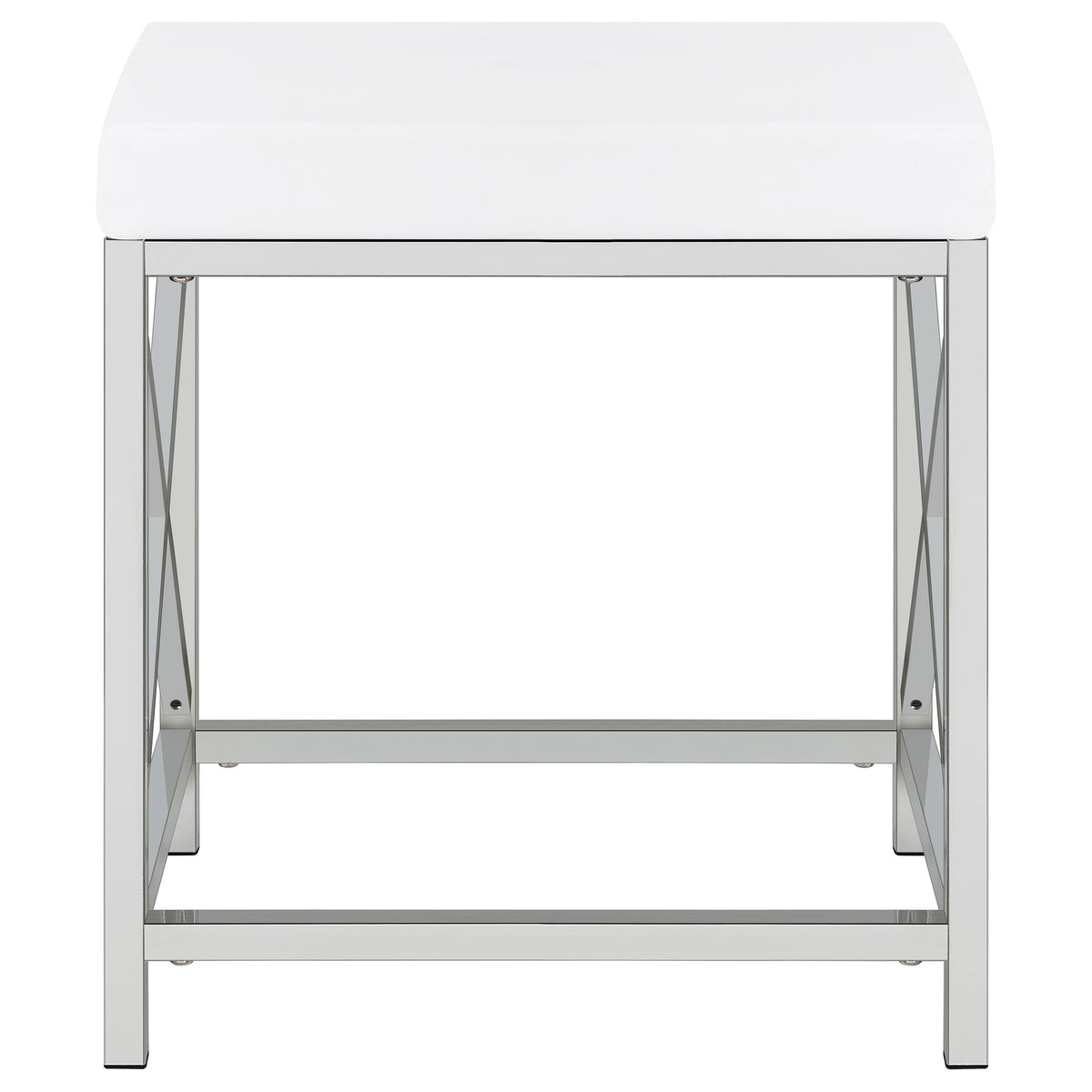 Eliza Vanity Set with Lighting and Stool White and Chrome