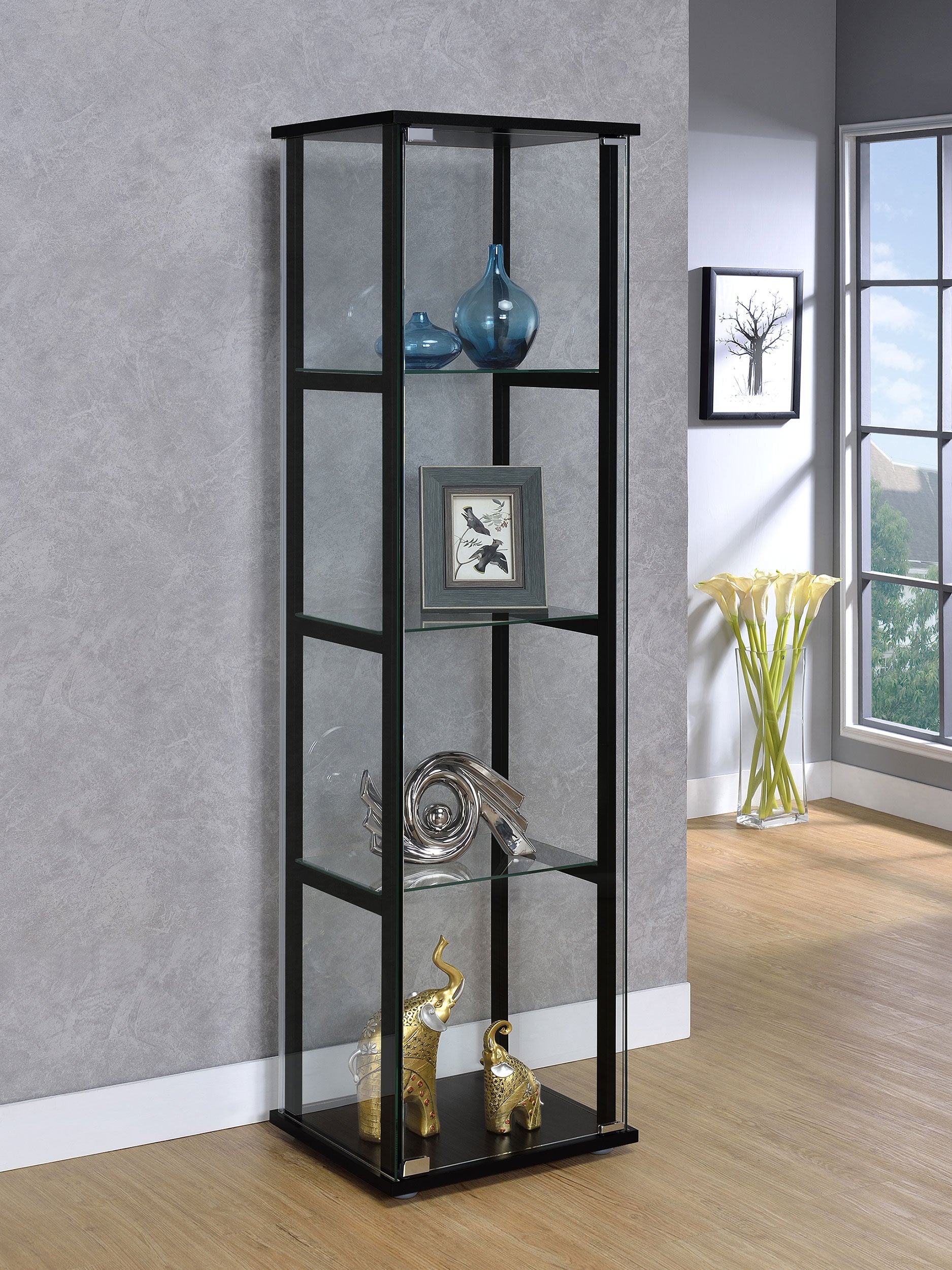 Cyclamen 4-shelf Curio Cabinet