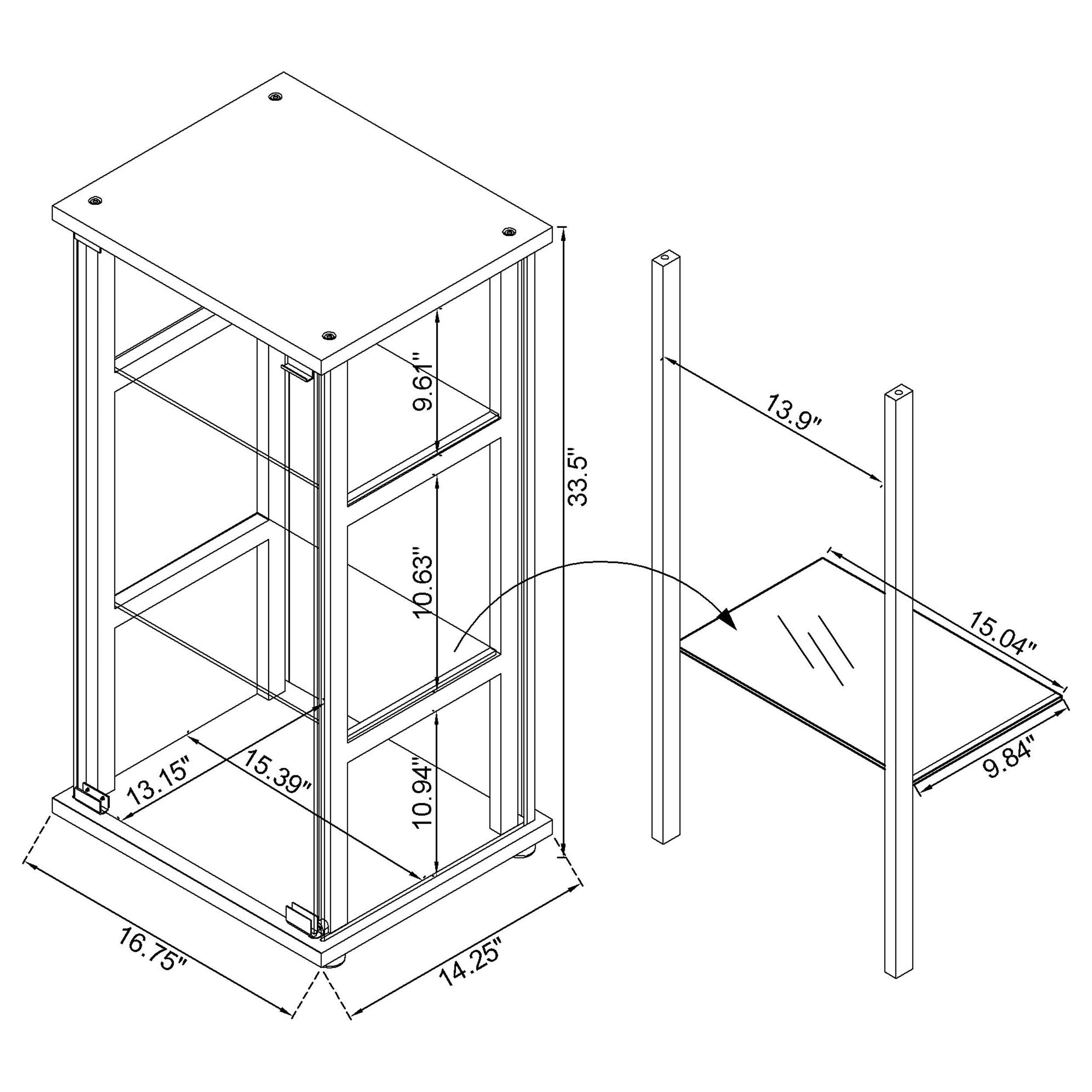 Cyclamen 3-shelf Curio Cabinet