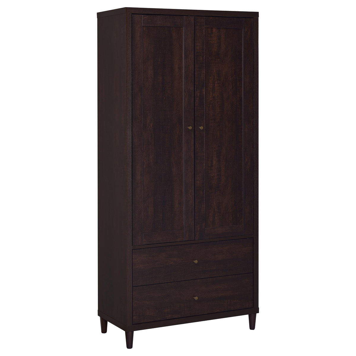 Wadeline tall accent storage cabinet in rustic tobacco - front view