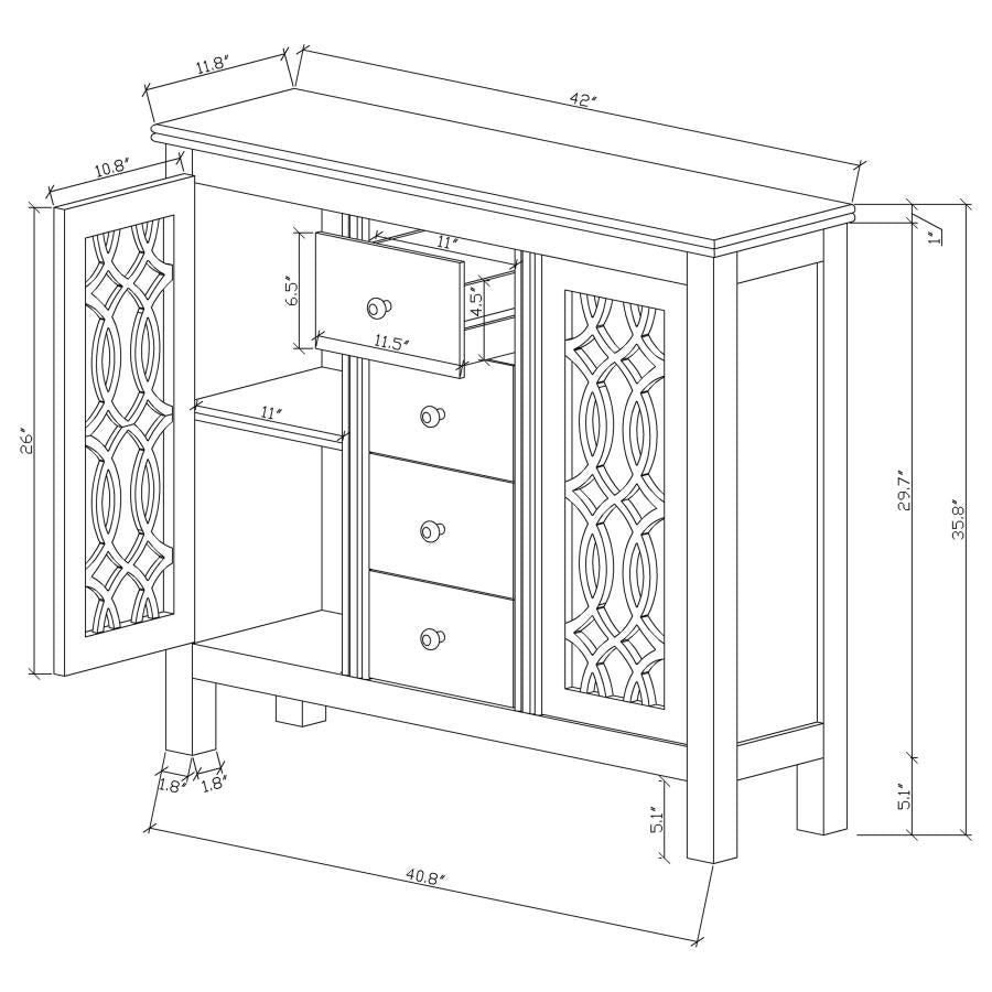 4-Drawer French Country Rustic Style Accent Cabinet Antique Blue 950736