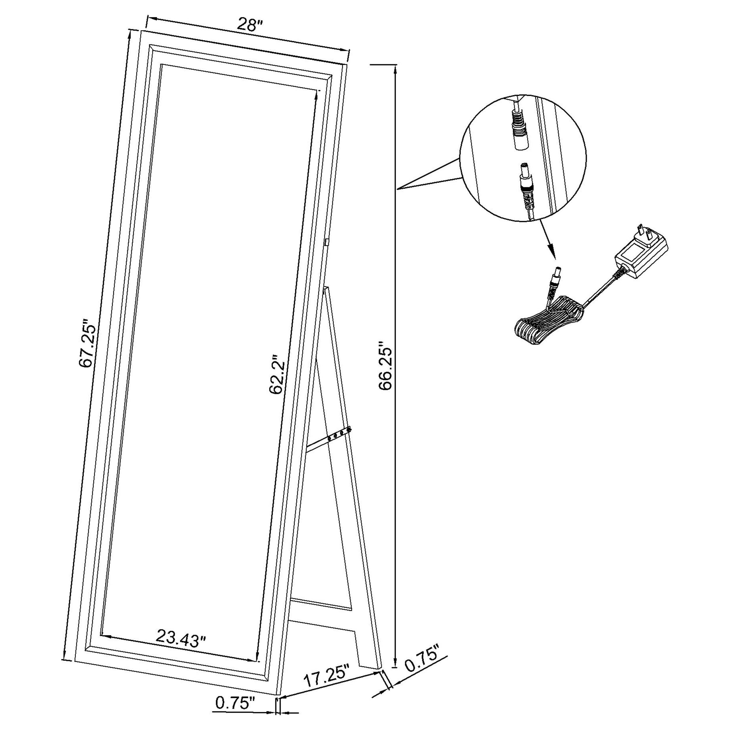 Windrose LED Standing Mirror