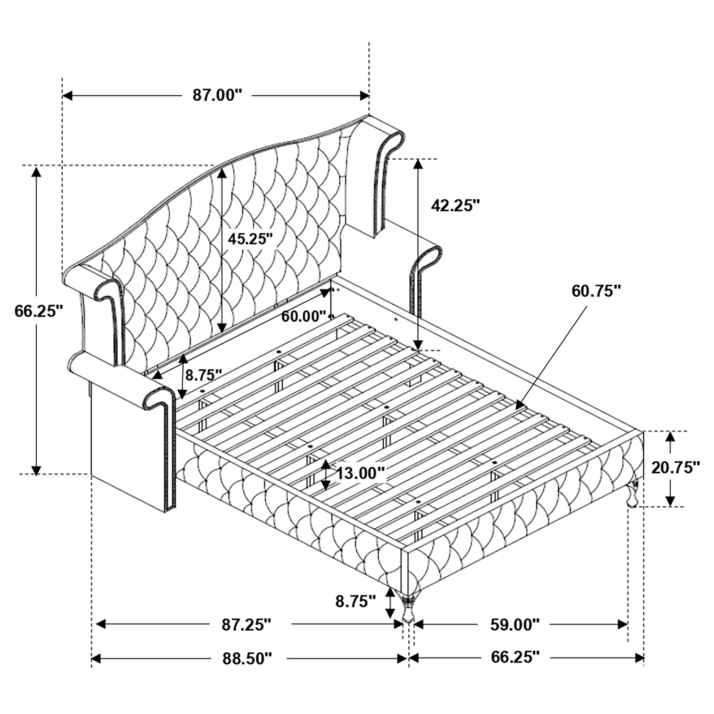 Deanna Queen Tufted Upholstered Bed Grey