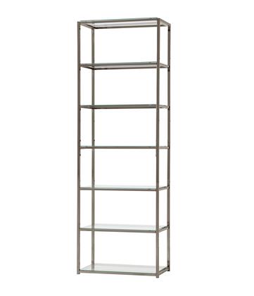 Carmelo Contemporary 6-shelf Bookcase In Black Nickel