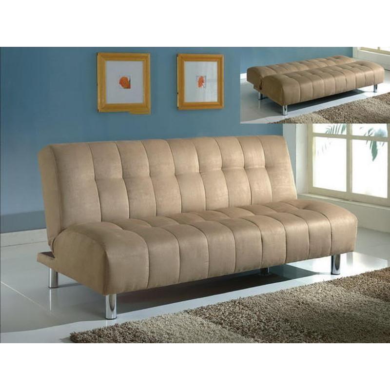 Cayman Adjustable Sofa Bed Futon in Tan