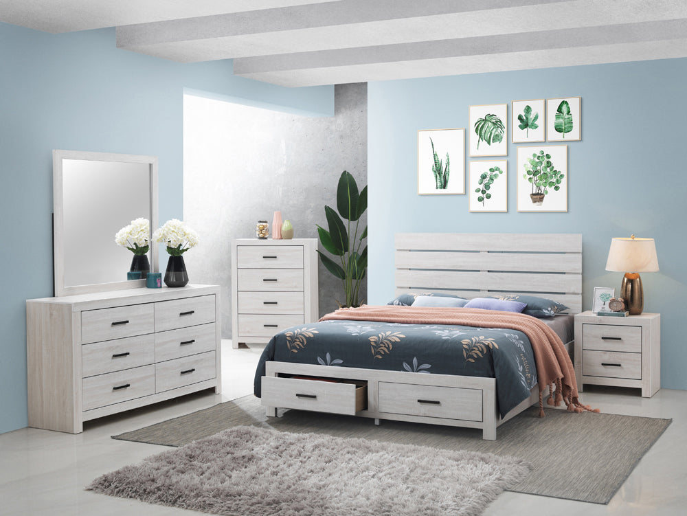 Brantford 4-piece Queen Storage Bedroom Set In Coastal White