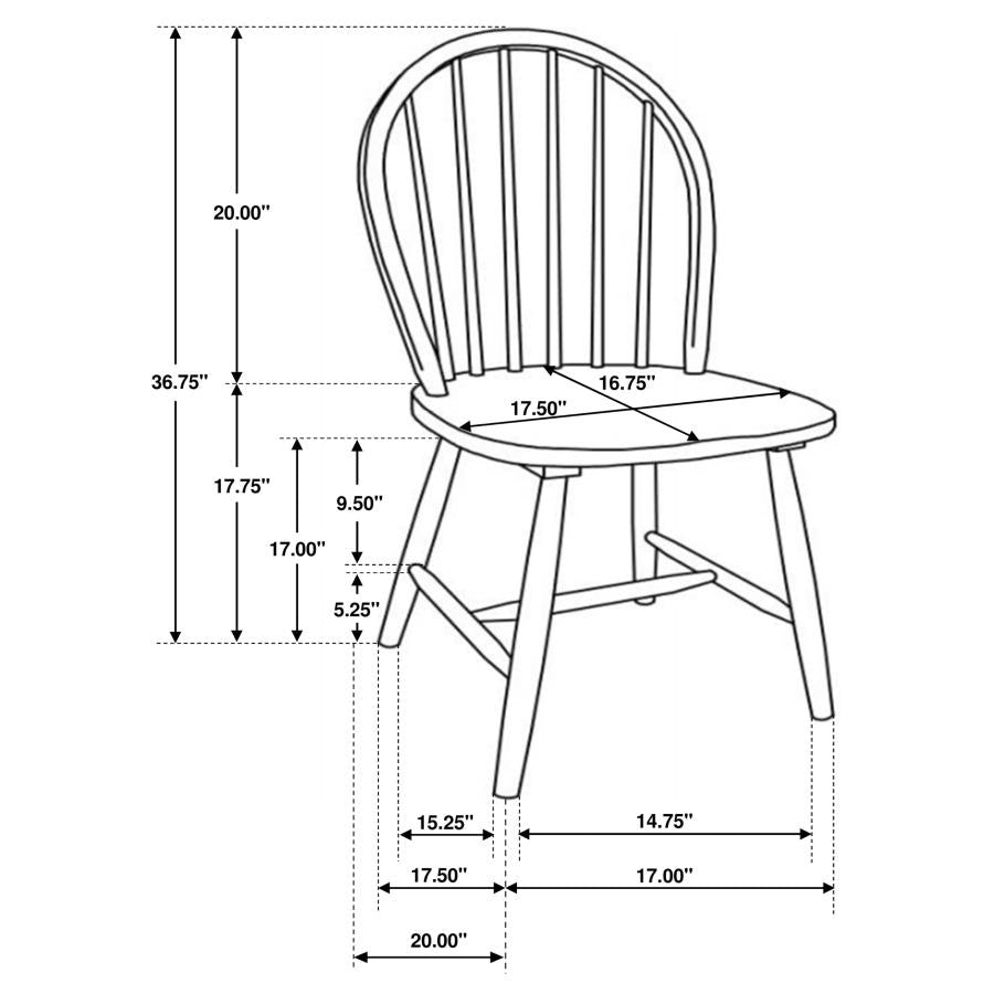 5-Piece Drop Leaf Dining Table and Chairs Set in Natural Brown and White