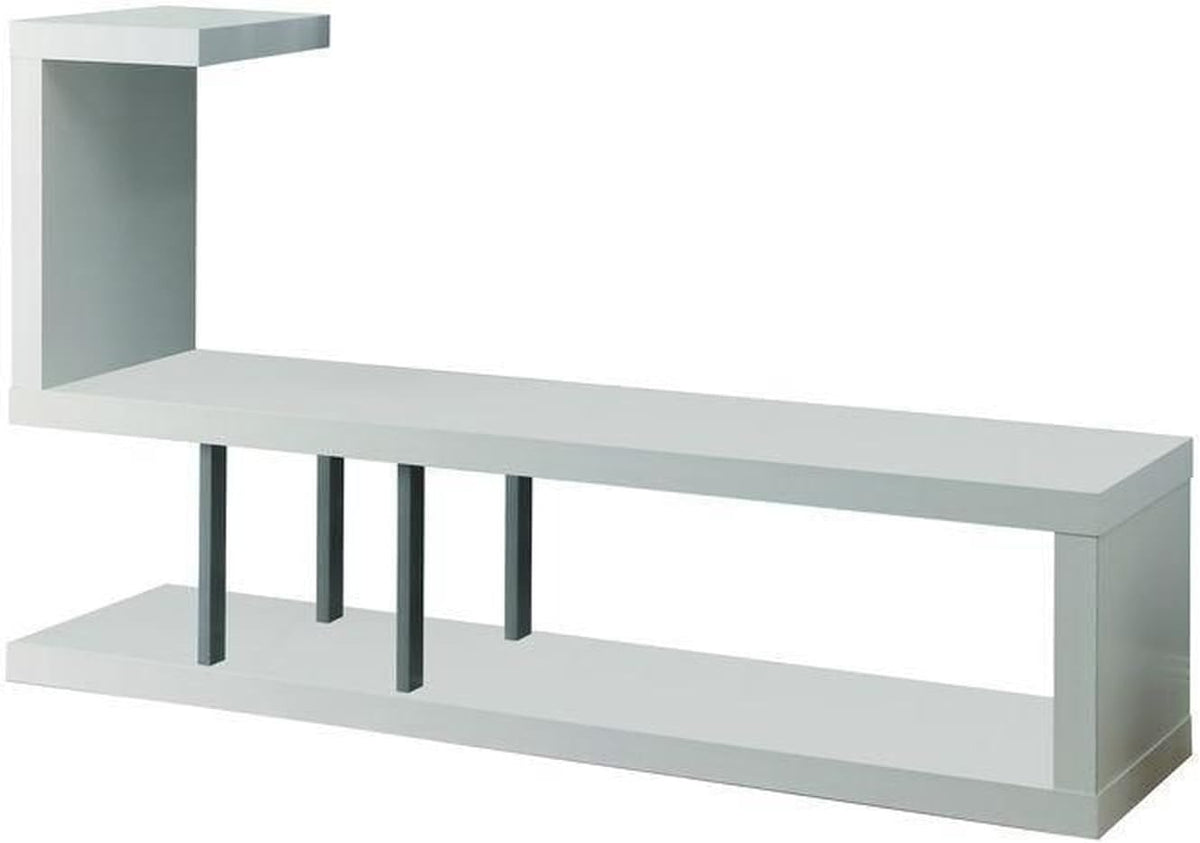 Hollow-Core TV Media Console Stand, For Flat-Panel TVs Up To 47" In White