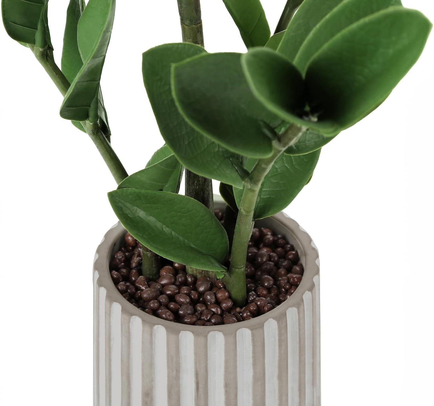 20-Inch Artificial ZZ Plant in Grey Cement Pot- Indoor