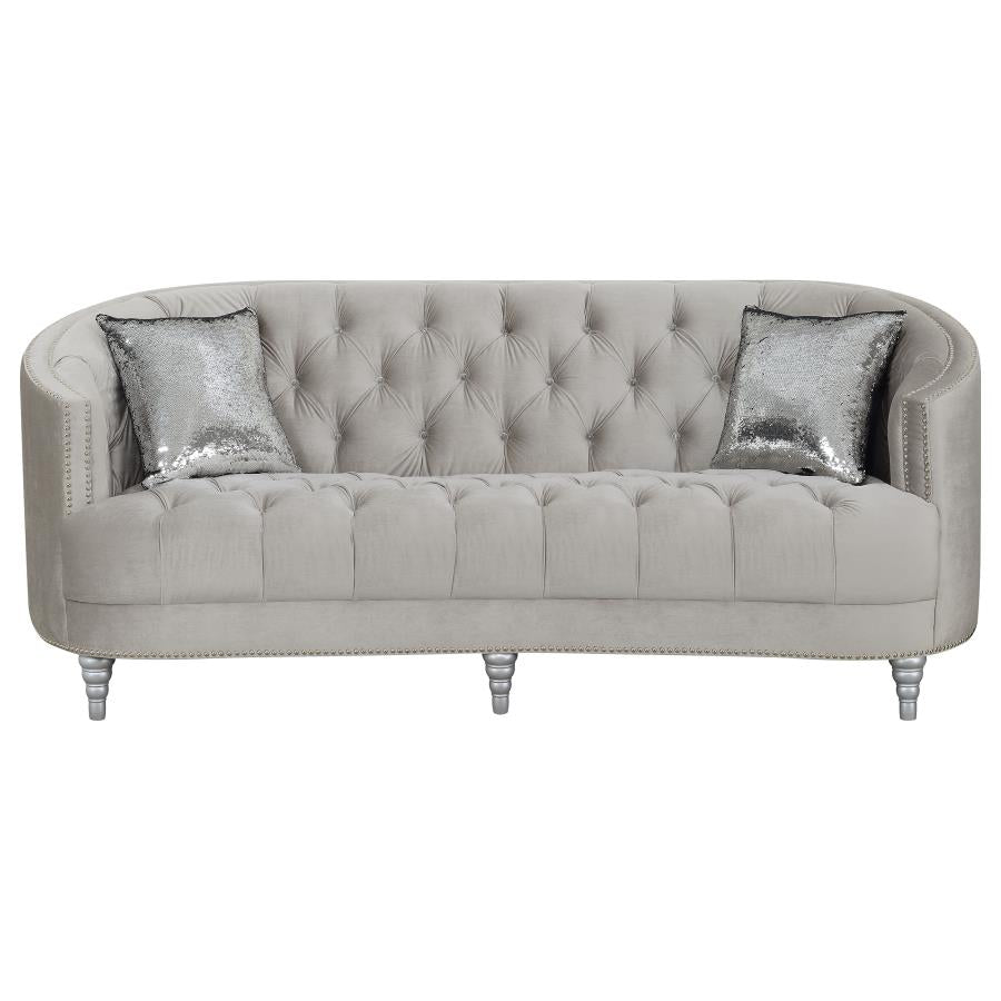 Avonlea 3-piece Tufted Velvet Living Room Sofa Loveseat Chair Set In Grey