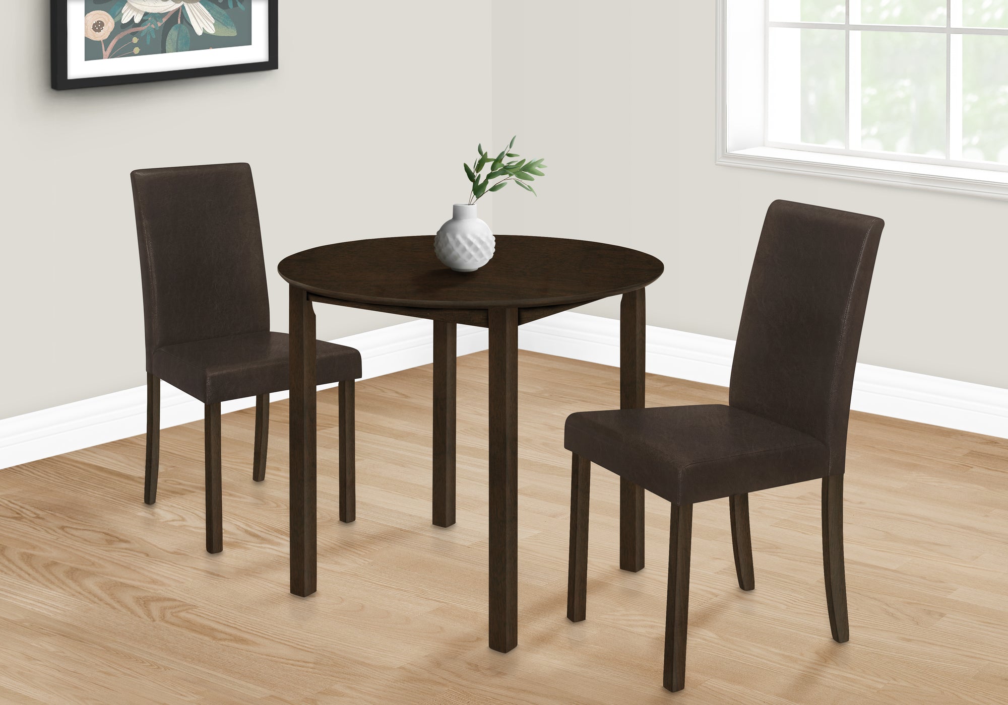 Transitional 36" Dia Round Kitchen Dining table In Espresso