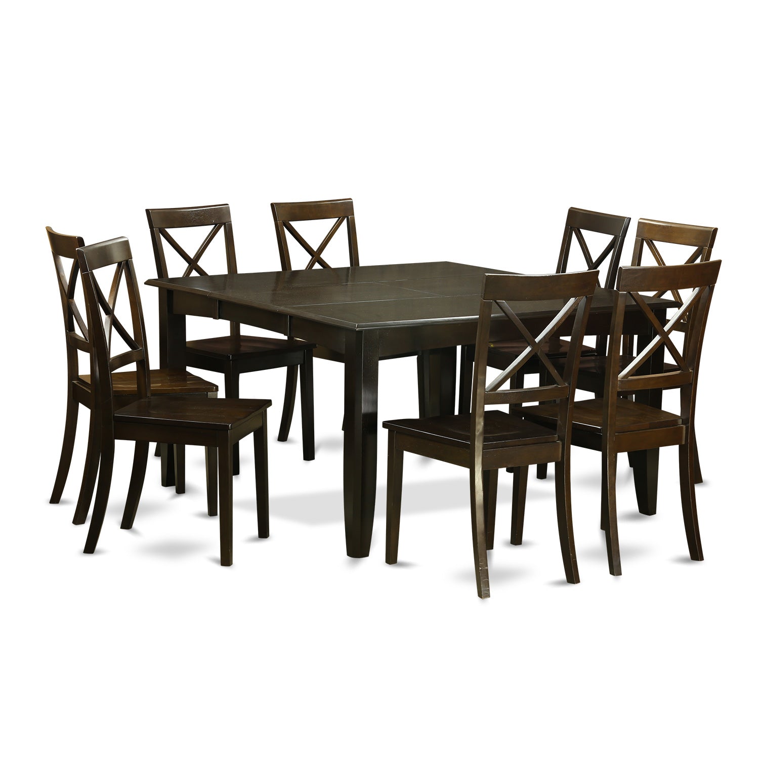 9 Pc Dining Room Kitchen Table w/ Leaf and 8 Dinette Chairs In Cappuccino