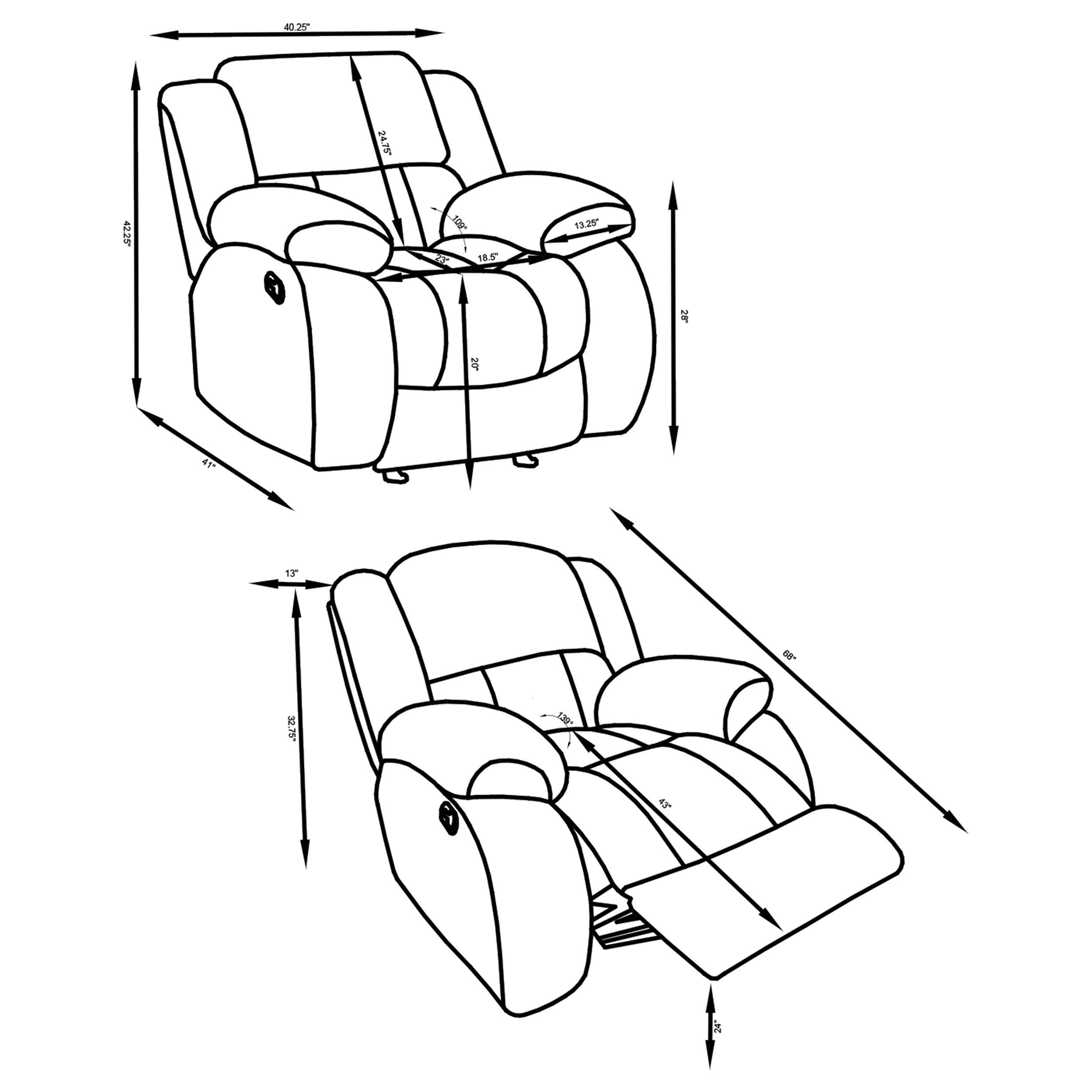 3 PC Weissman Upholstered Tufted Reclining Sofa Love Seat Recliner Living Room Set In Gray