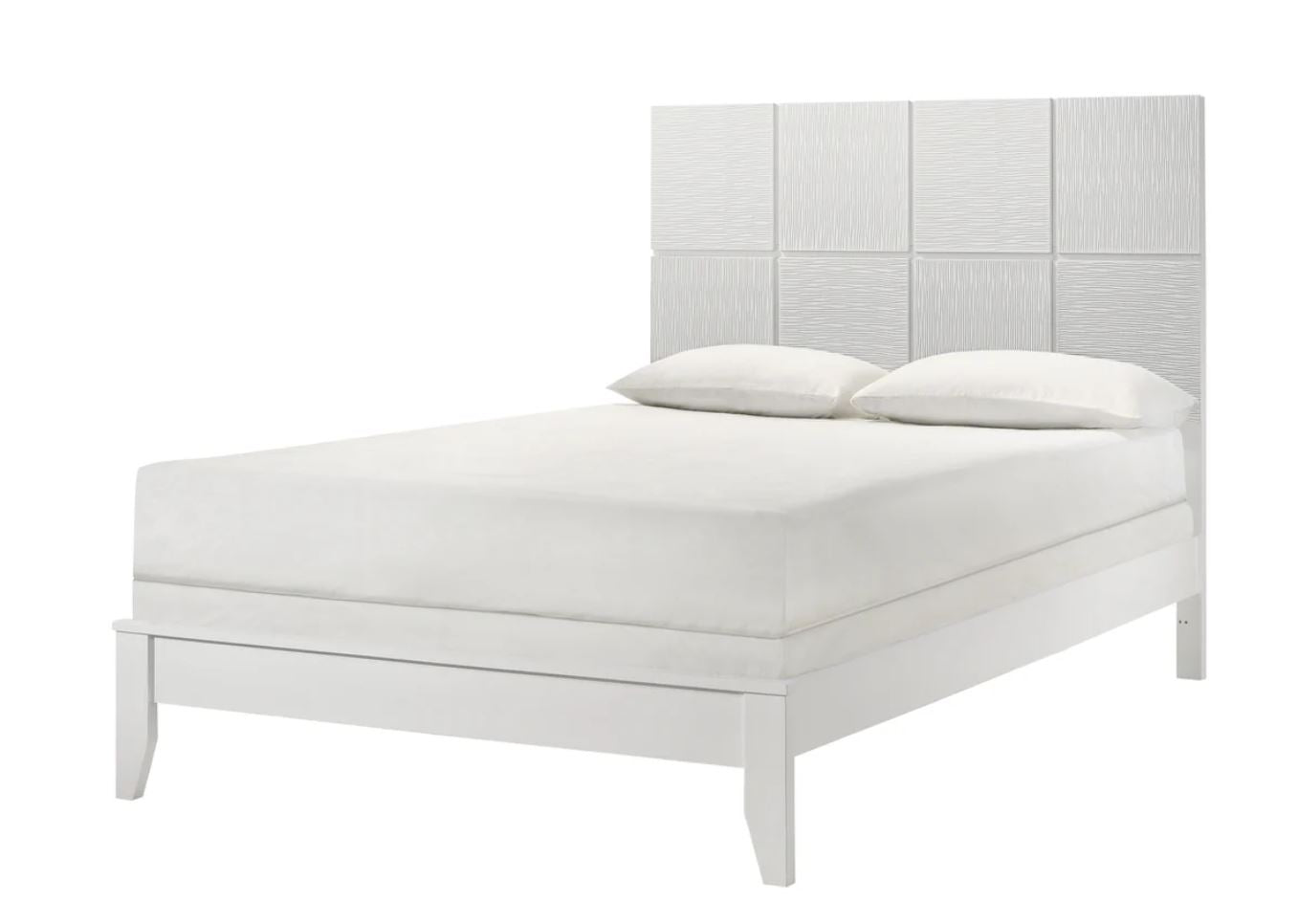 Denker Modern White Panel 5 Piece Queen Bedroom Set