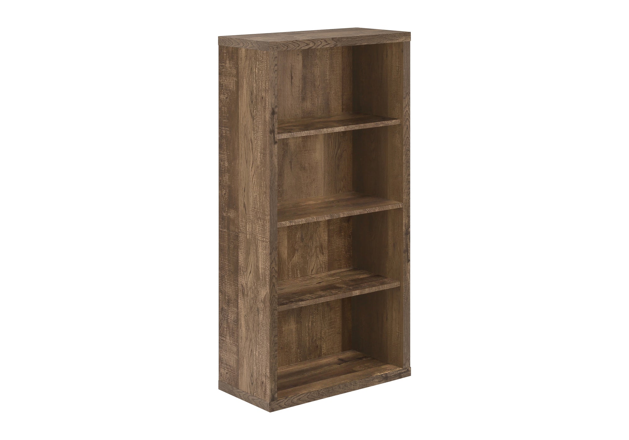 48" H Reclaimed Brown 4 Shelf BookCase With Adjustable Shelves