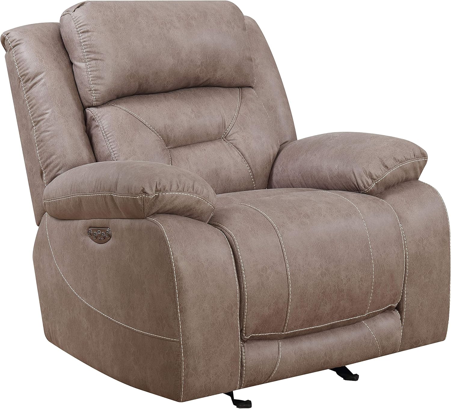 Aria Dual-Power Recliner with Memory Gel Foam, Power Features, and USB Port in Desert Sand