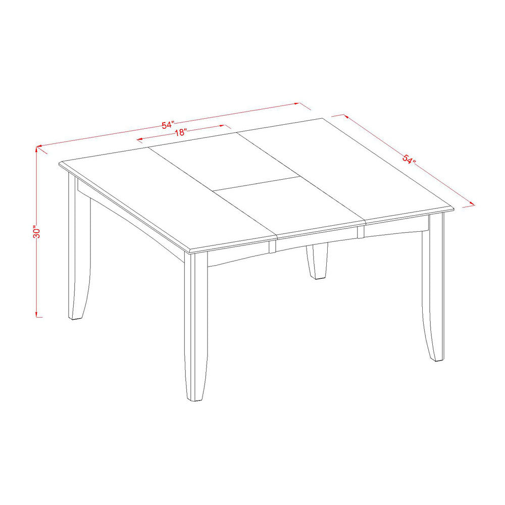PFCA5-CAP-C 5 PC Dining room set for 4-Dinette Table with Leaf and 4 Dinette Chairs.