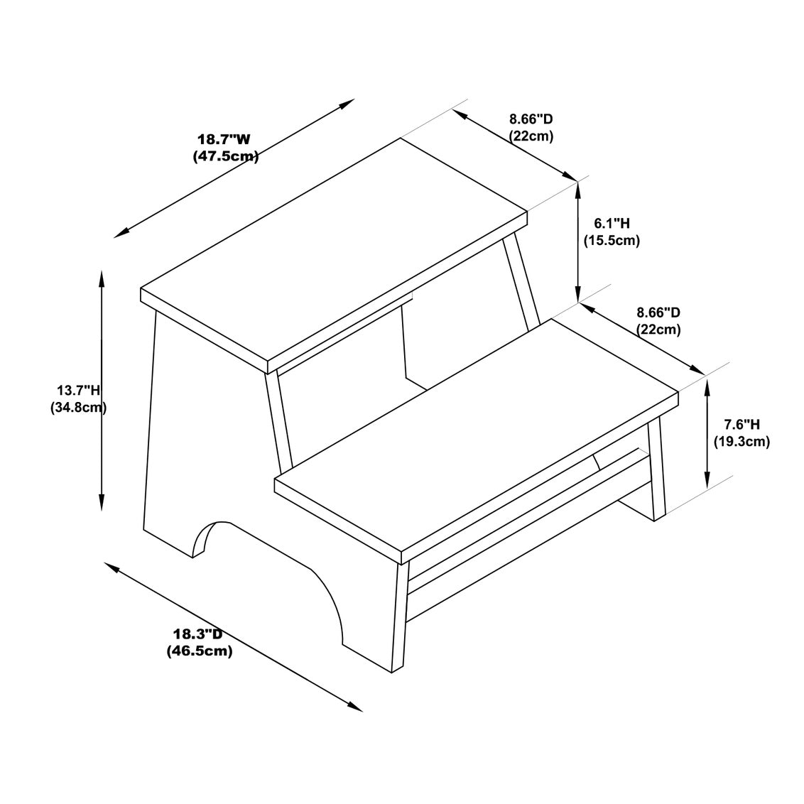 Powell Masonboro Espresso Bed Step Stool