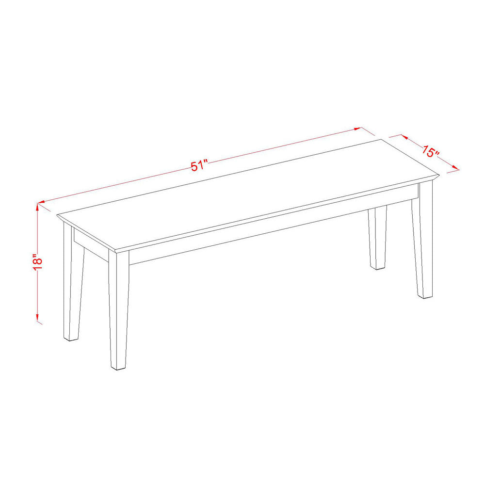 CAB-LWH-W Capri bench with wood seat in Linen White