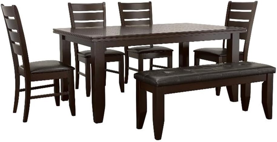 Dalila 6 PC Dining Room Set In Cappuccino and Black