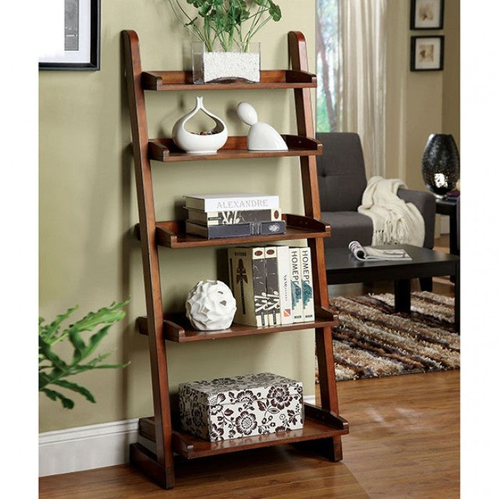 Lugo Transitional 5 Tier Ladder Display Shelf In Dark Oak