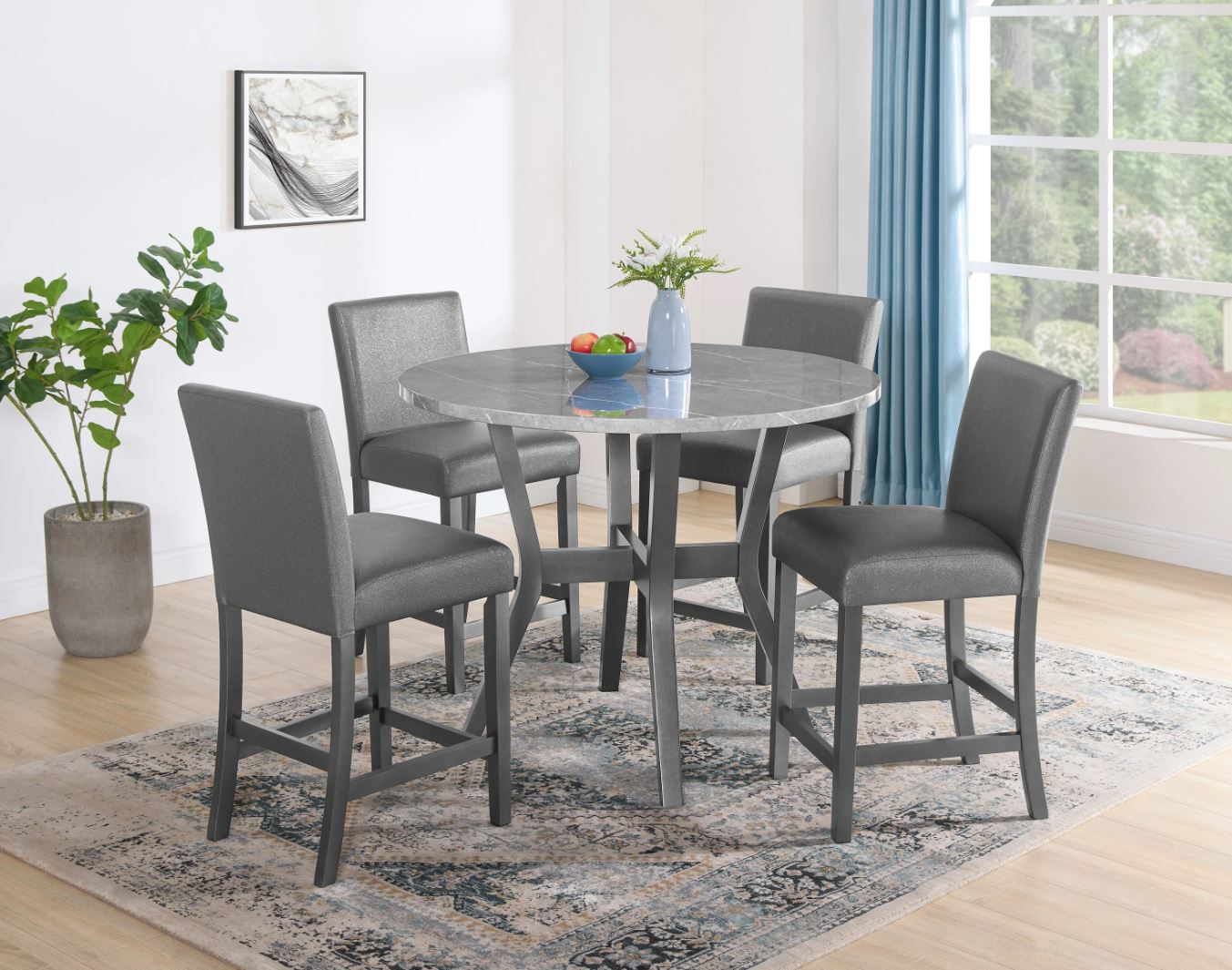 Judson 5 Piece Counter Height Table Set Grey