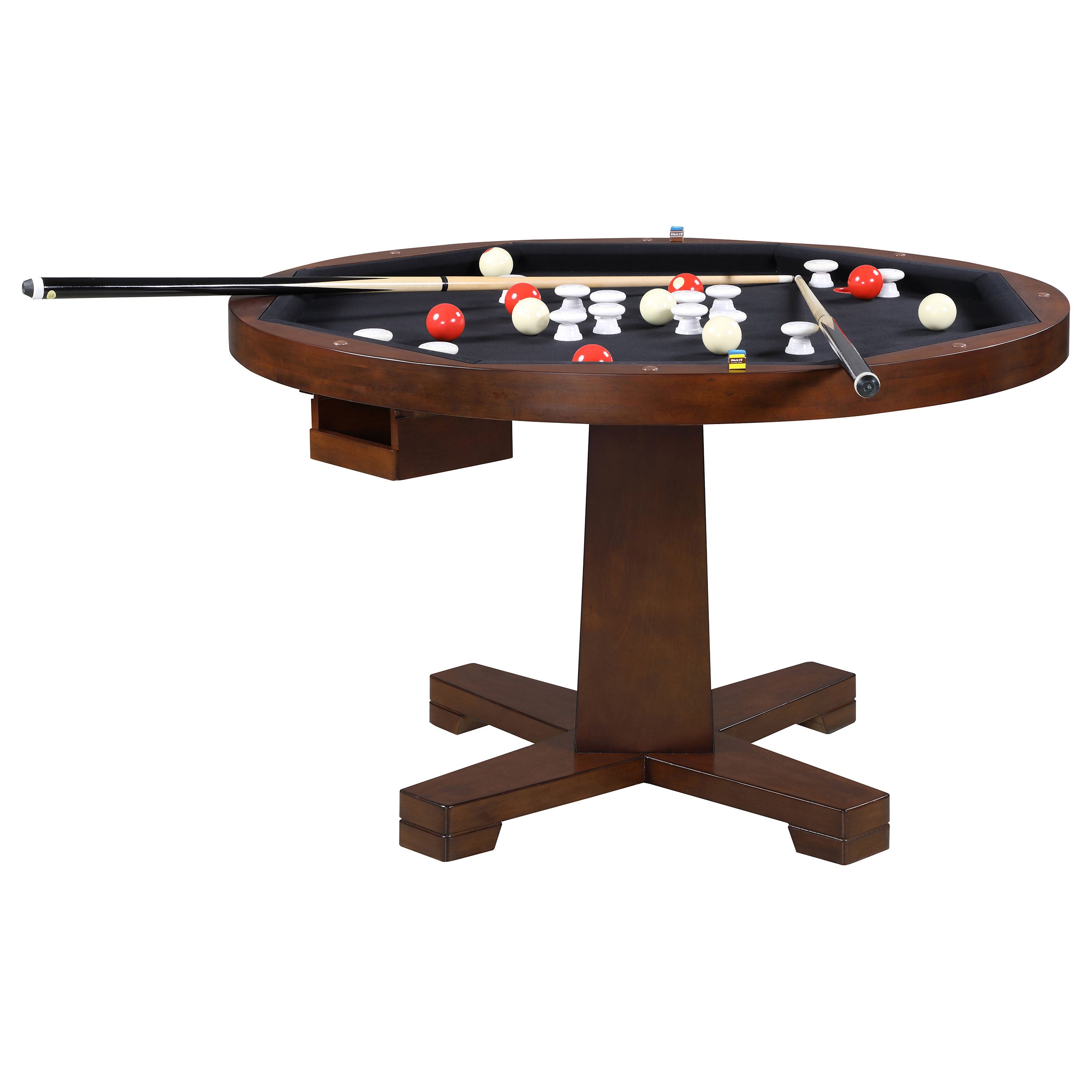 Marietta Traditional Round Wooden Game Table IN Tobacco