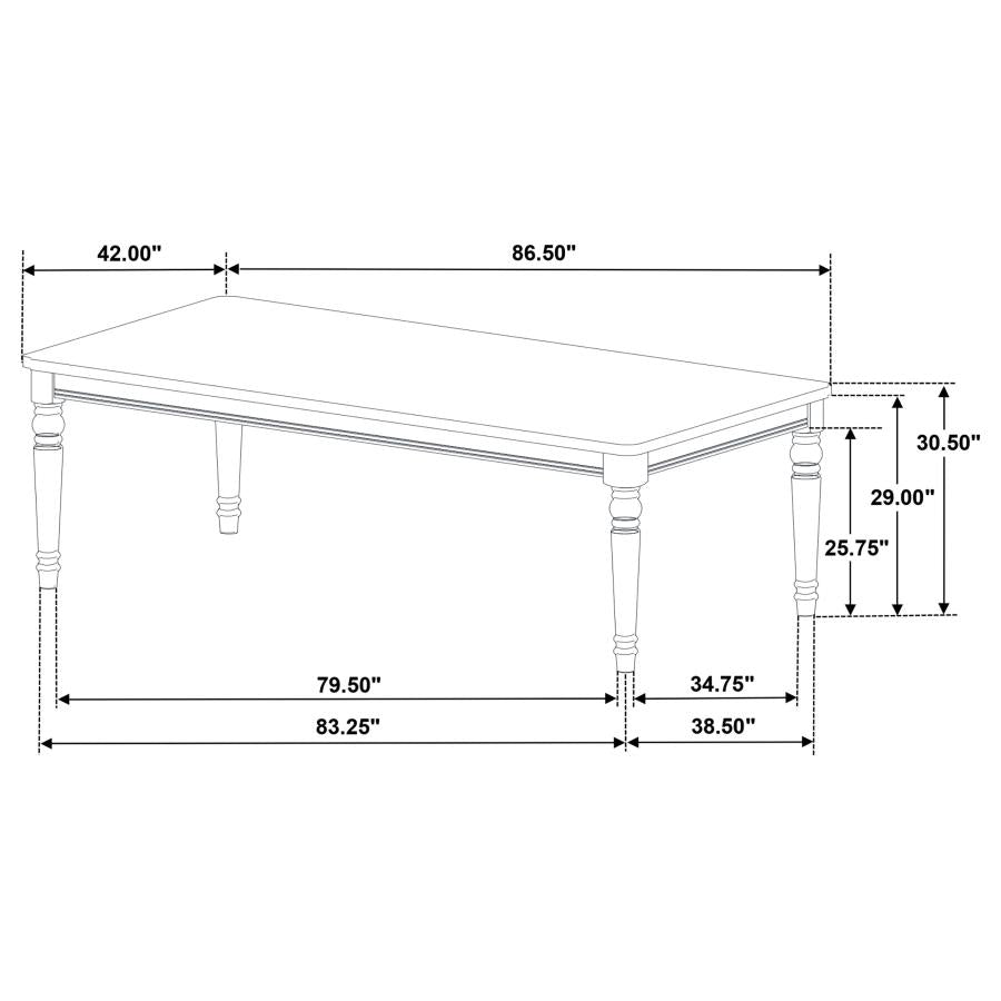 Rustic Rectangular 87-inch Wood Dining Table Chestnut