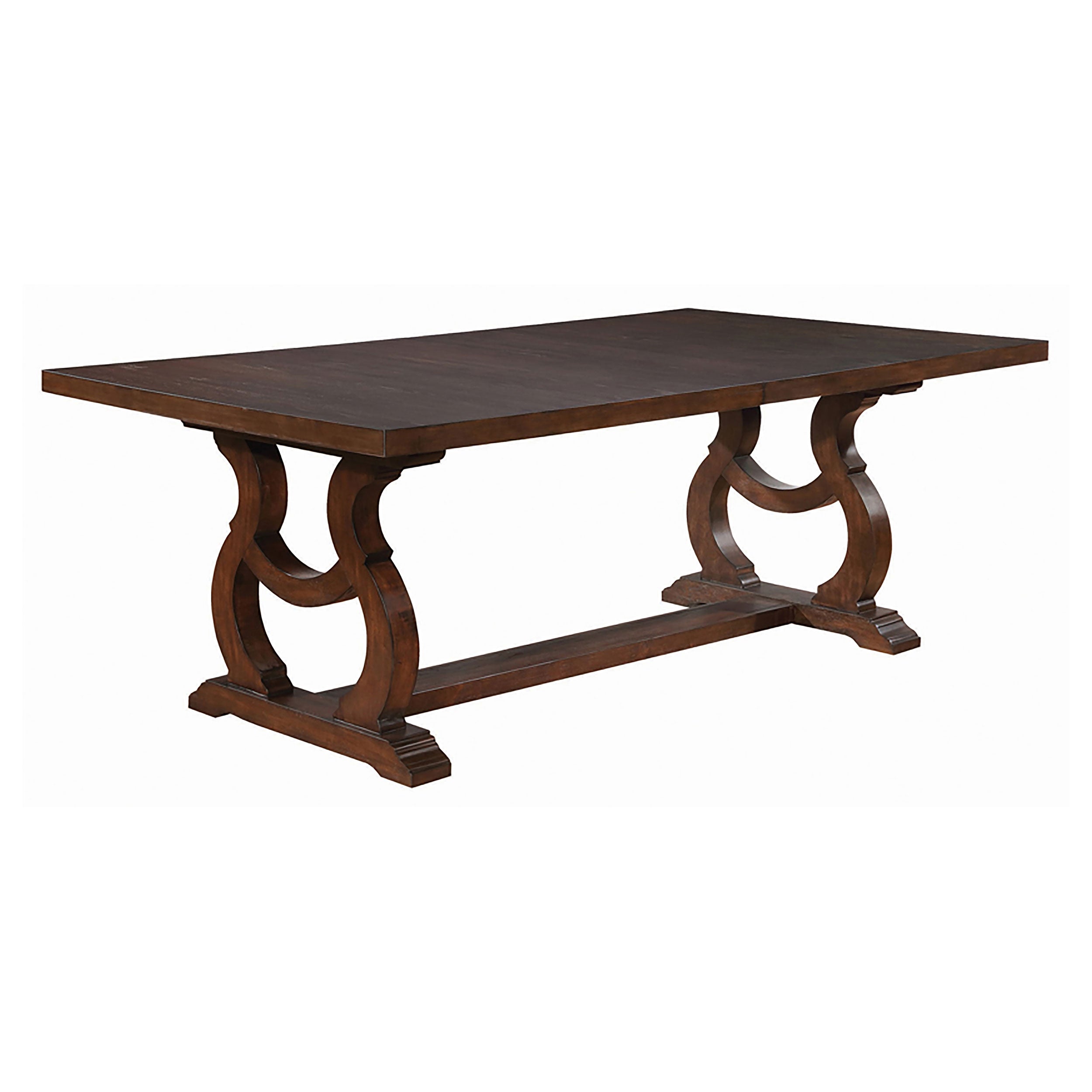 Brockway 104" Trestle Dining Room Table In Antique Java