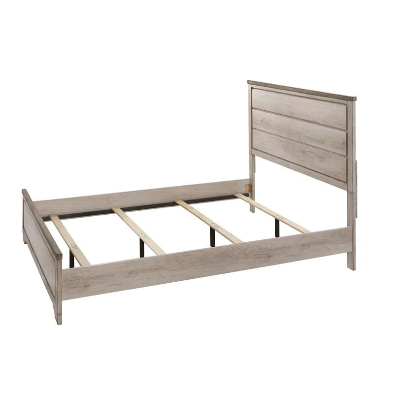 Albony 5Pc Rustic Queen Panel Bedroom Set in Driftwood Grey Finish