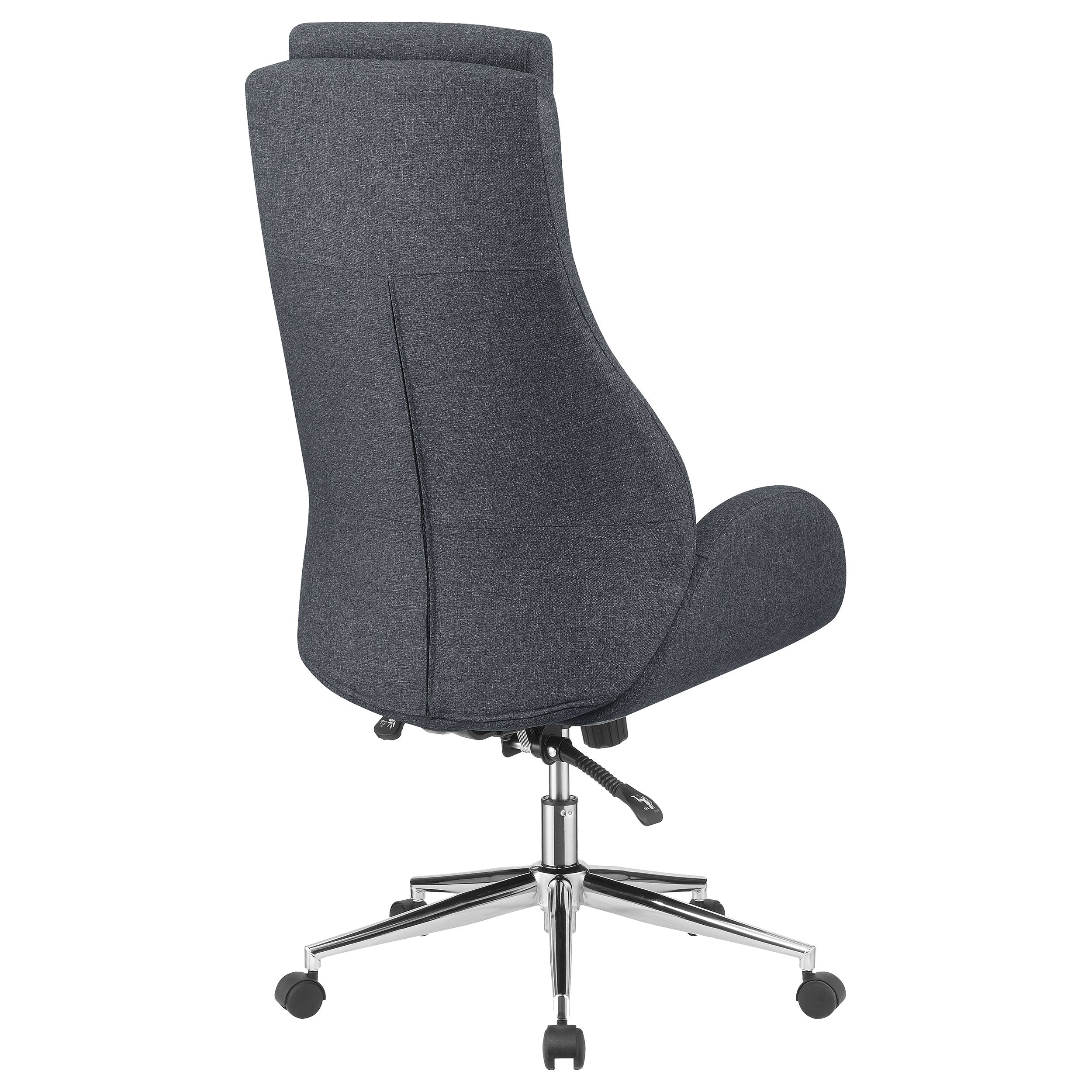 Cruz Upholstered Office Chair with Padded Seat Grey and Chrome